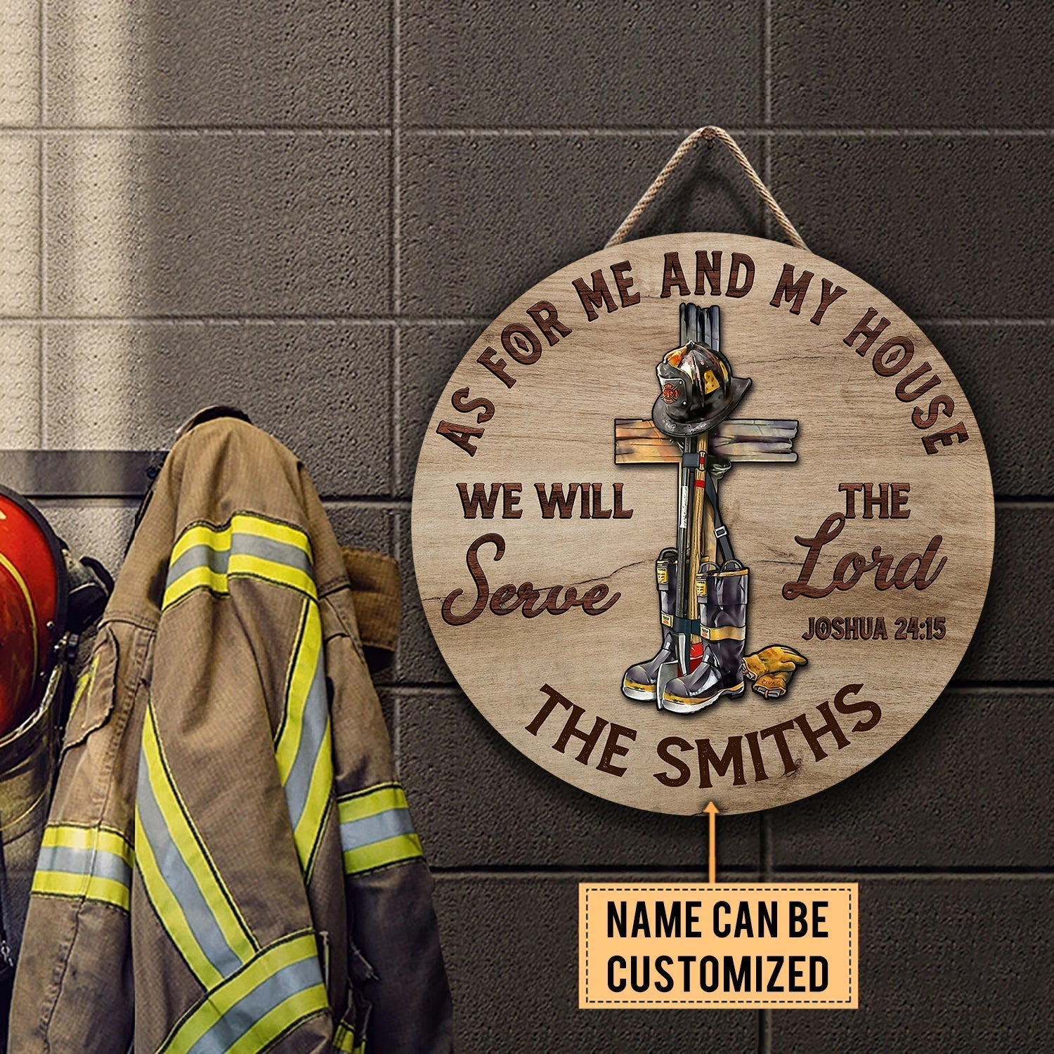 Personalized Firefighter House Wood Round Signwdwq eqw easdasd Personalized Firefighter House Wood Round Signewq wqe wqeaadk.