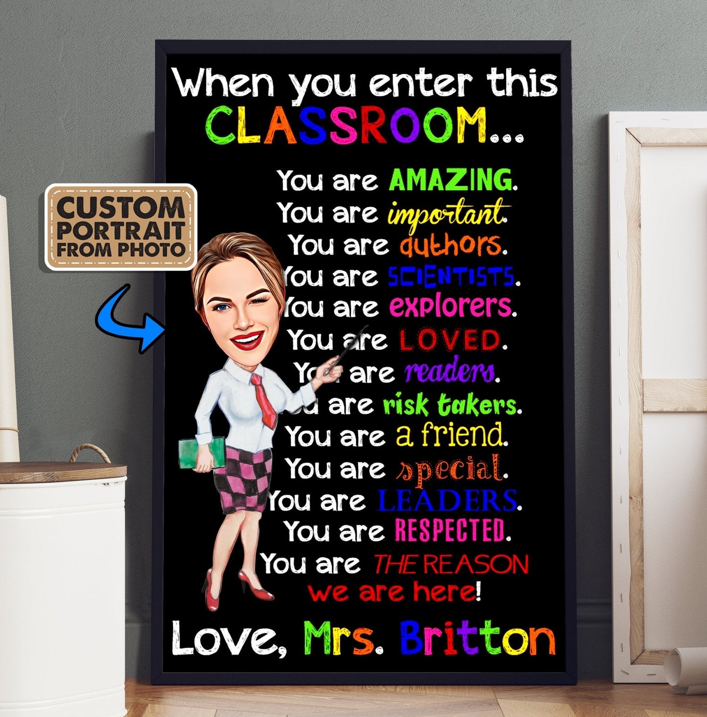 When you enter this Classroom You are Amazing - Custom Name Teacher Poster Canvas - Custom Cartoon Portrait From Your Photo - Back To Schoolwdwq eqw easdasd When you enter this Classroom You are Amazing - Custom Name Teacher Poster Canvas - Custom Cartoon Portrait From Your Photo - Back To Schoolewq wqe wqeaadk.