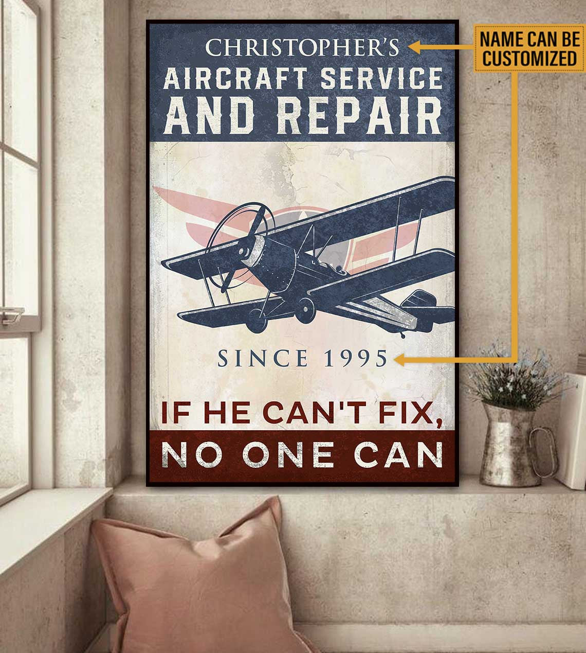 Personalized Aircraft Service and Repair Poster.
