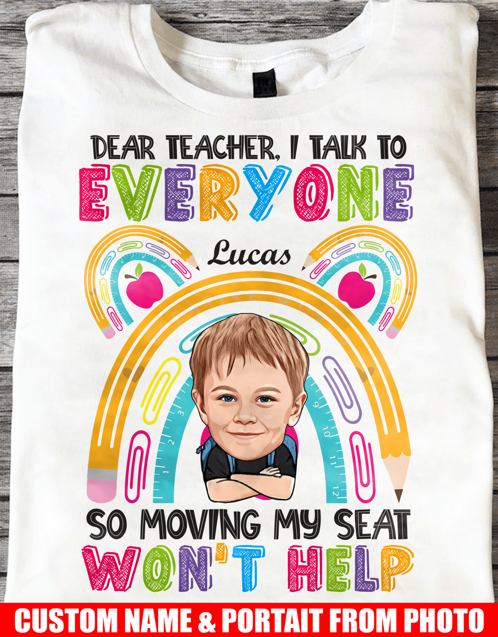 Dear Teacher, I Talk To Everyone - Back To School Tee - Custom Cartoon Portrait From Your Photowdwq eqw easdasd Dear Teacher, I Talk To Everyone - Back To School Tee - Custom Cartoon Portrait From Your Photoewq wqe wqeaadk.
