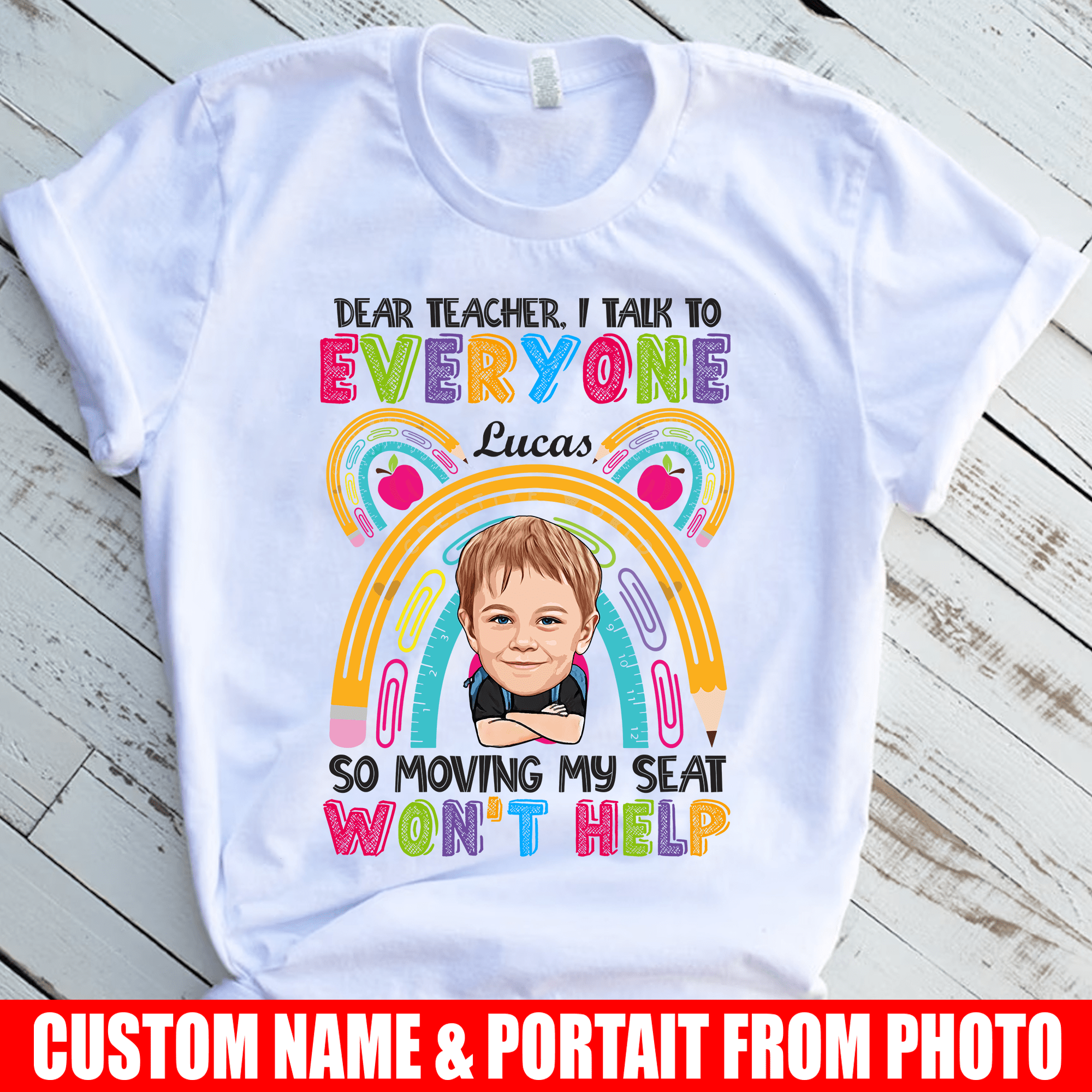 Dear Teacher, I Talk To Everyone - Back To School Tee - Custom Cartoon Portrait From Your Photowdwq eqw easdasd Dear Teacher, I Talk To Everyone - Back To School Tee - Custom Cartoon Portrait From Your Photoewq wqe wqeaadk.