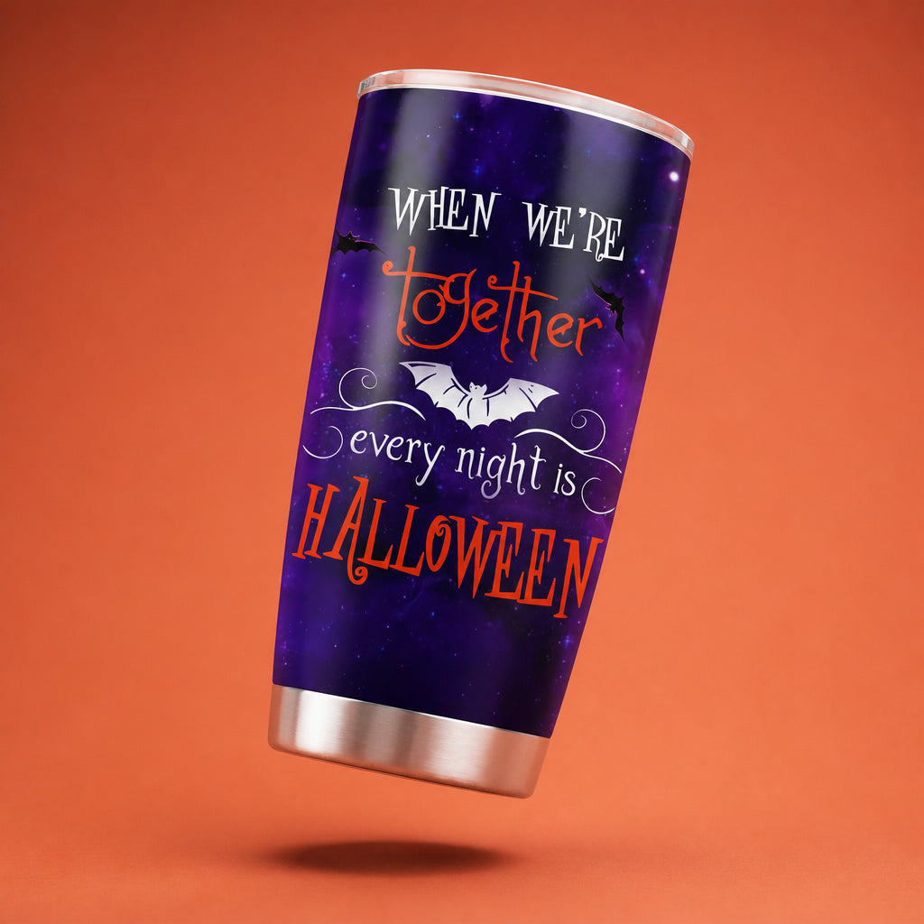 Every Night Is Halloween Tumbler – personalized Halloween gift for couples, AI product image by PAI (style 2)