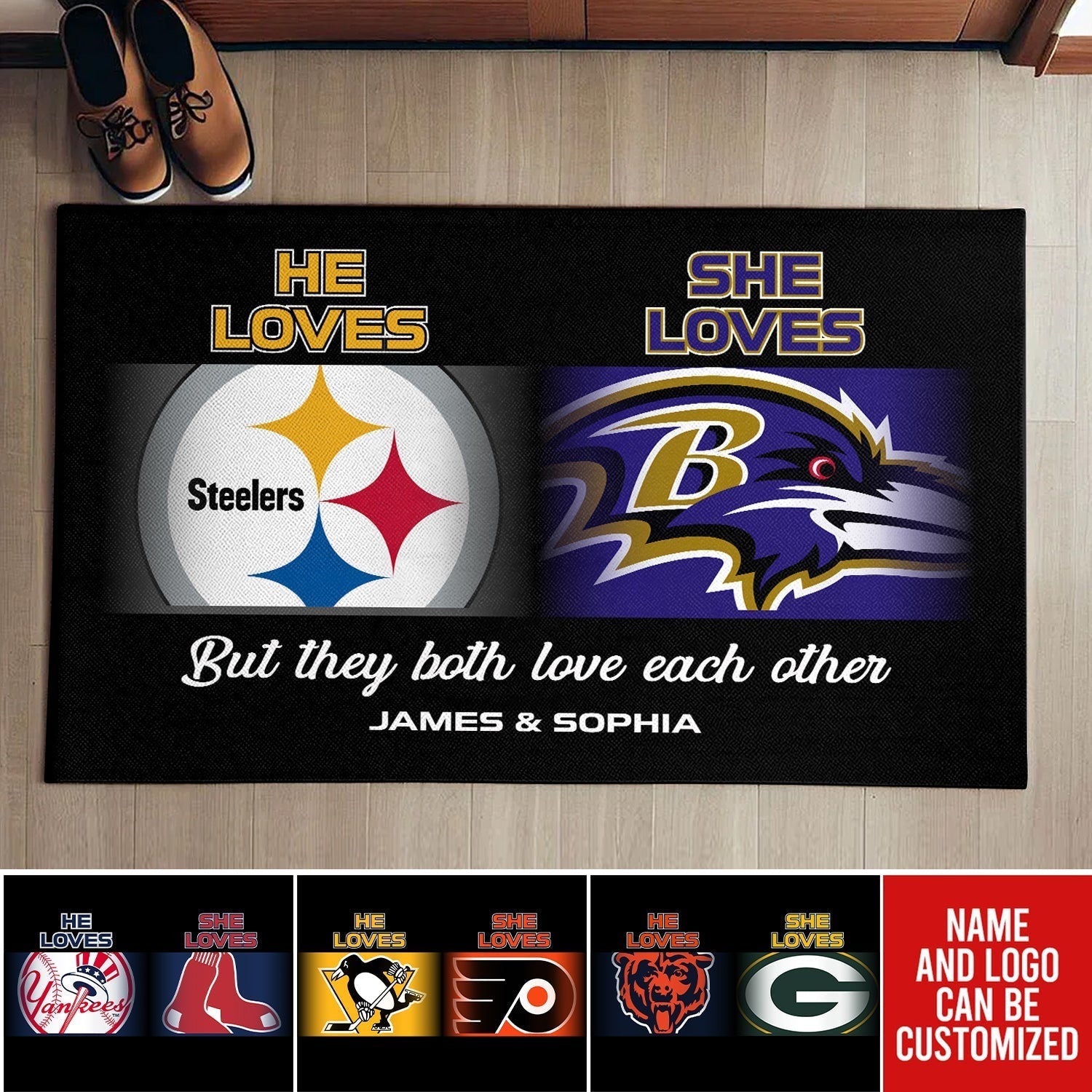 He Loves, She Loves -  Customized Doormat - Anti Slip Indoor Doormat