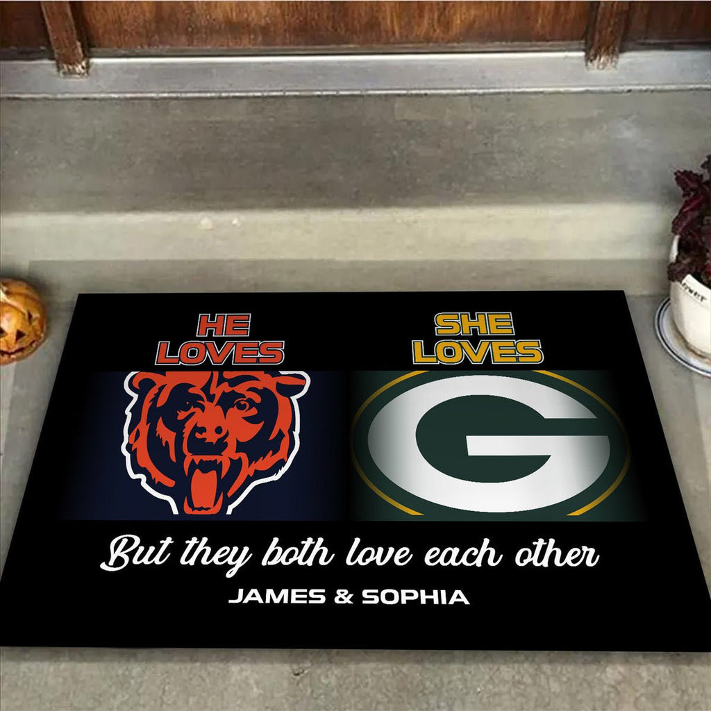 He Loves, She Loves -  Customized Doormat - Anti Slip Indoor Doormat