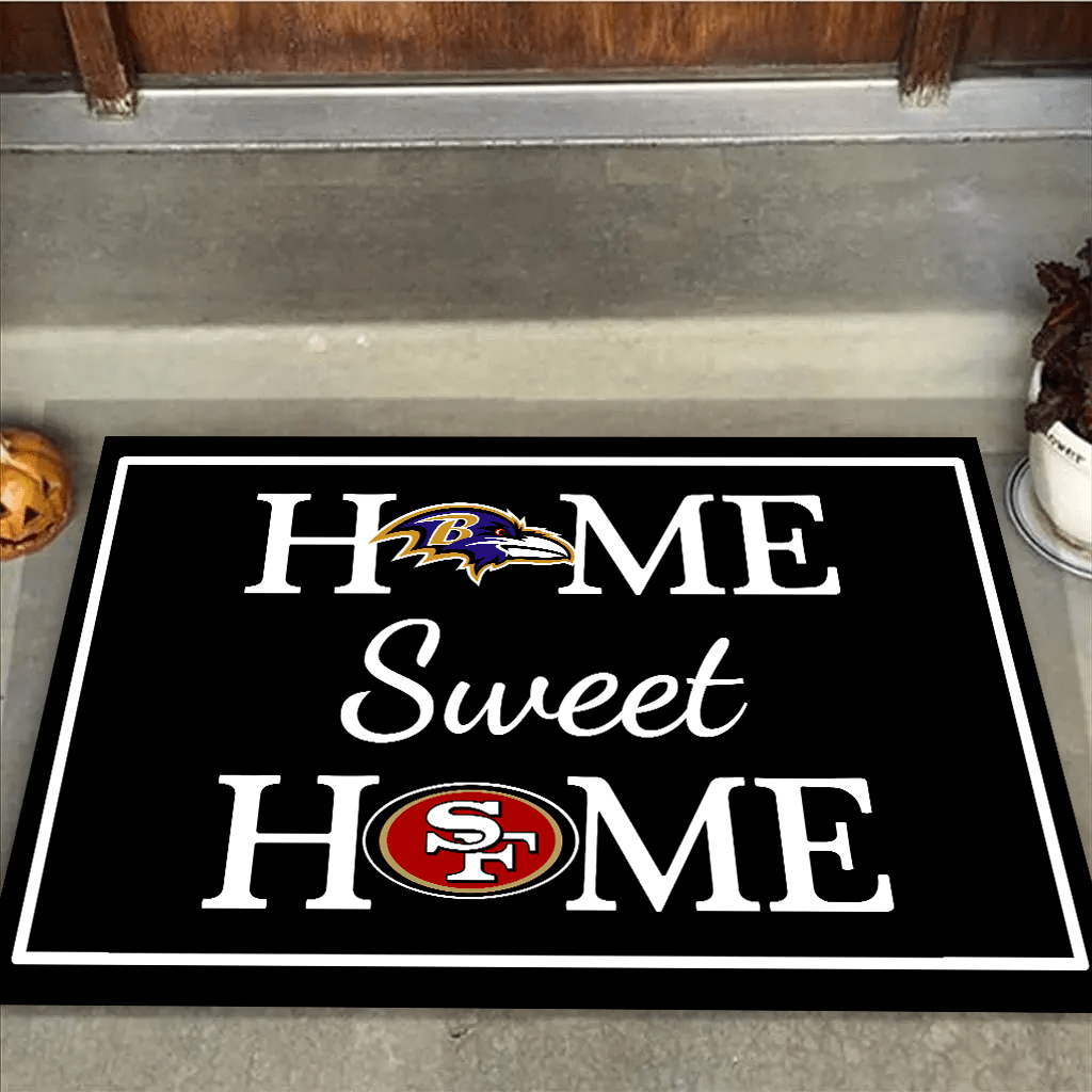 Home Sweet Home - Baltimore Football and San Francisco Football - Anti Slip Indoor Doormatwdwq eqw easdasd Home Sweet Home - Baltimore Football and San Francisco Football - Anti Slip Indoor Doormatewq wqe wqeaadk.