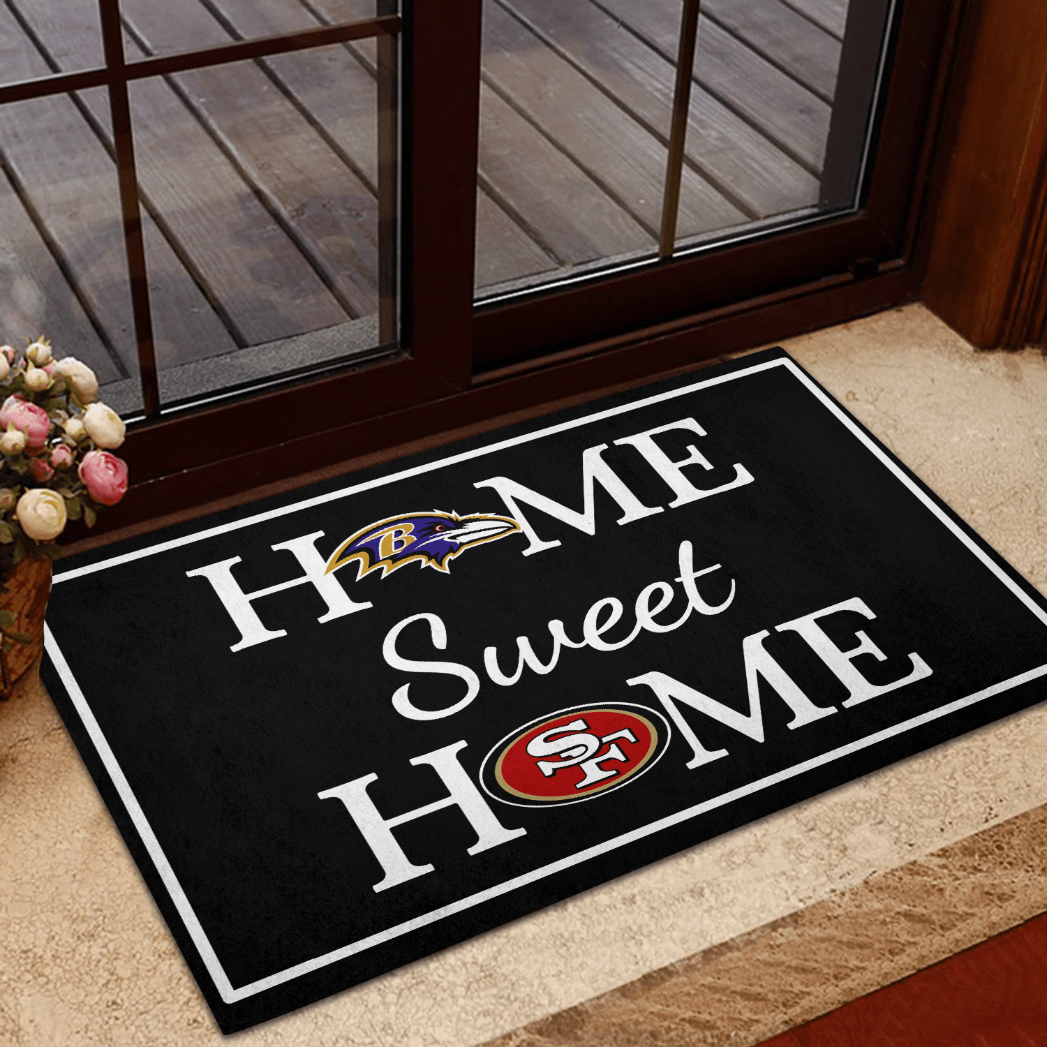 Home Sweet Home - Baltimore Football and San Francisco Football - Anti Slip Indoor Doormatwdwq eqw easdasd Home Sweet Home - Baltimore Football and San Francisco Football - Anti Slip Indoor Doormatewq wqe wqeaadk.