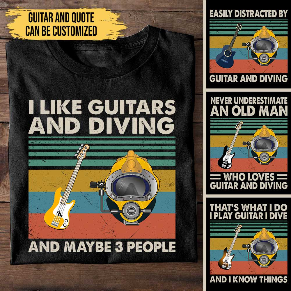 I Like Guitars And Diving - Personalized Shirtwdwq eqw easdasd I Like Guitars And Diving - Personalized Shirtewq wqe wqeaadk.