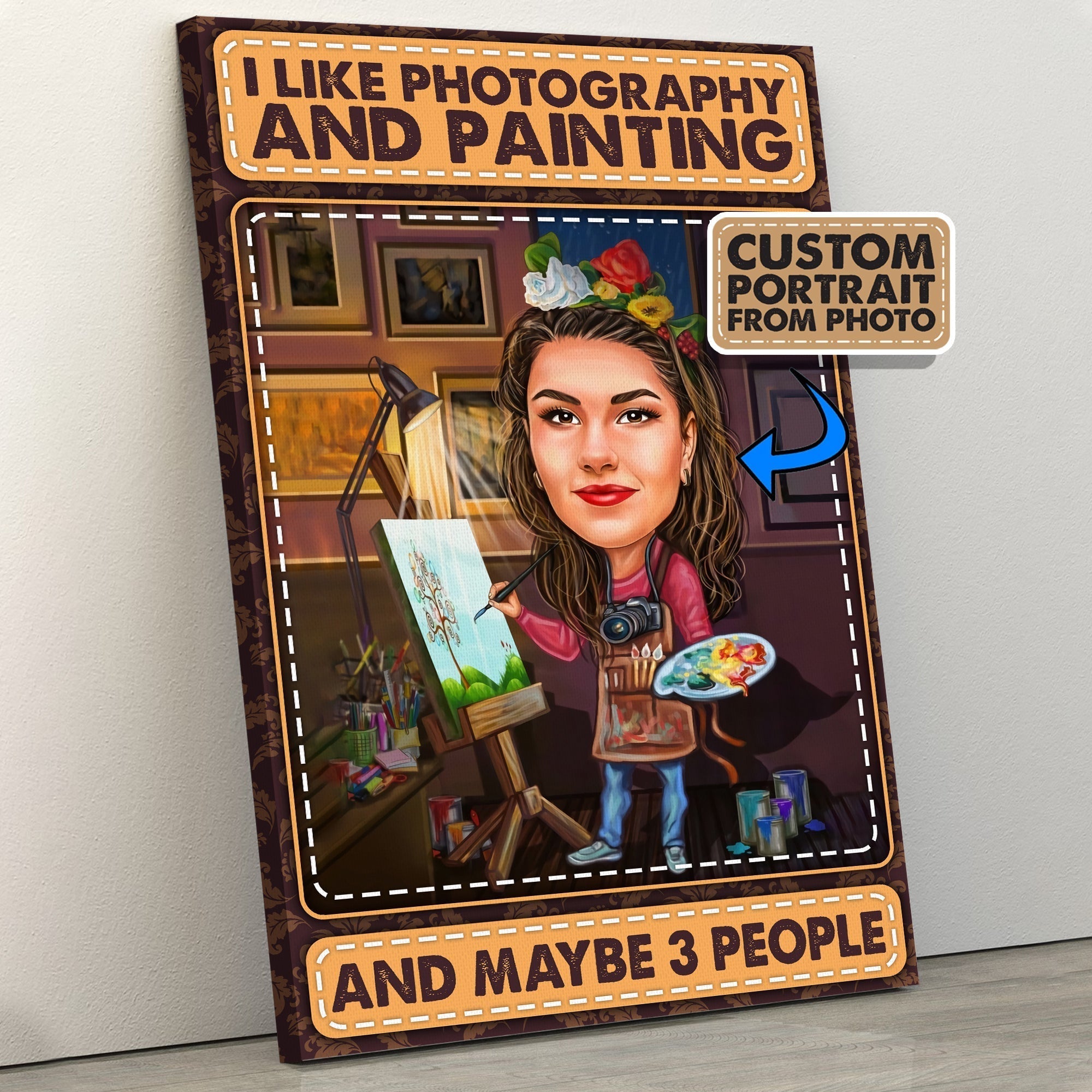 I Like Photography And Painting And Maybe 3 People Poster Canvas - Custom Caricature Portrait From Your Photowdwq eqw easdasd I Like Photography And Painting And Maybe 3 People Poster Canvas - Custom Caricature Portrait From Your Photoewq wqe wqeaadk.