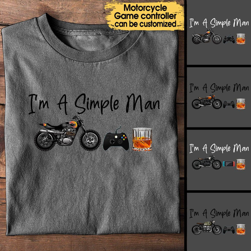 I'm A Simple Man Like Motorcycles, Game And Whisky - Personalized Shirtwdwq eqw easdasd I'm A Simple Man Like Motorcycles, Game And Whisky - Personalized Shirtewq wqe wqeaadk.