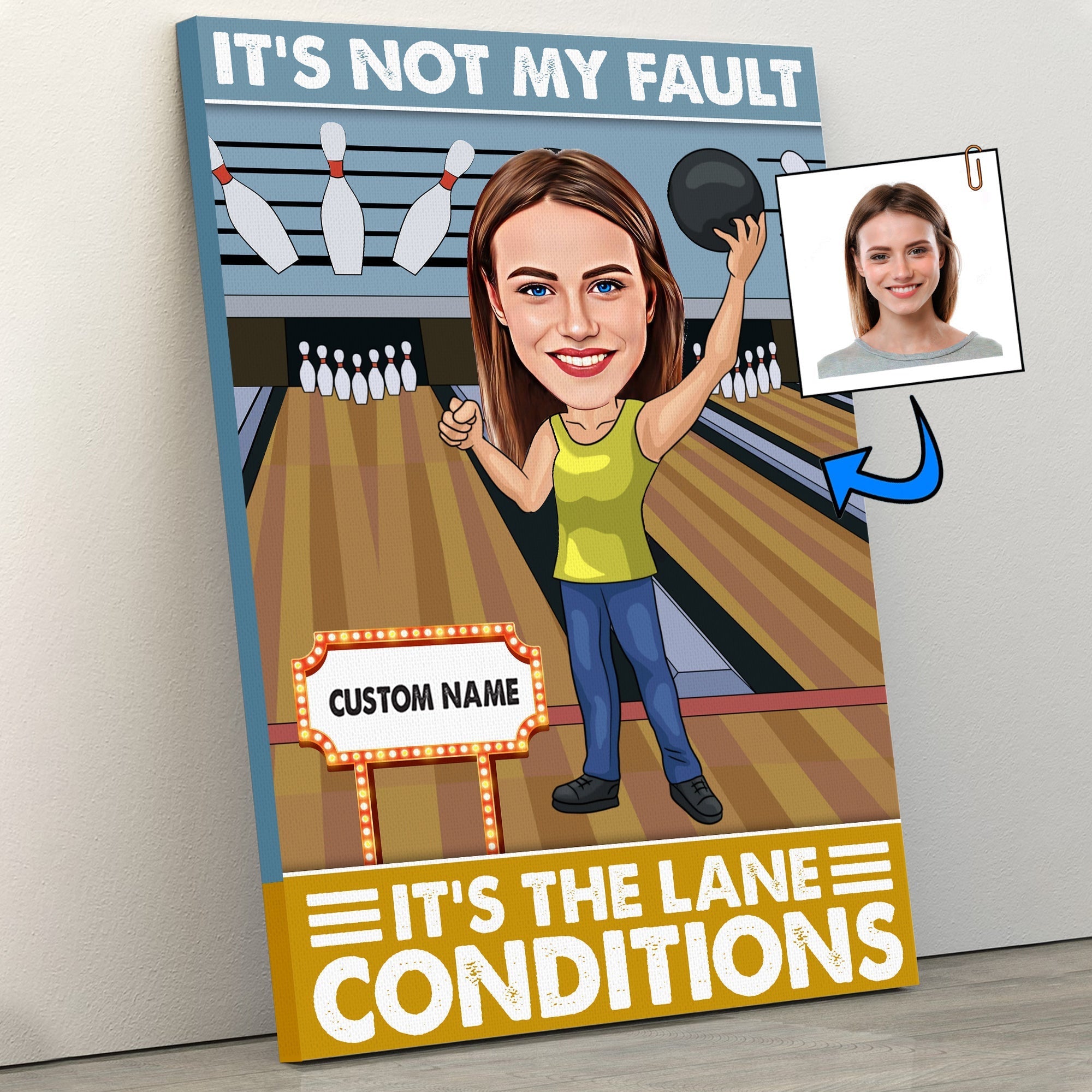 It's Not My Fault It's The Lane Conditions - Bowler Gift - Custom Caricature Portrait From Your Photo - Bowling Coach Gift - Bowling Player Giftwdwq eqw easdasd It's Not My Fault It's The Lane Conditions - Bowler Gift - Custom Caricature Portrait From Your Photo - Bowling Coach Gift - Bowling Player Giftewq wqe wqeaadk.