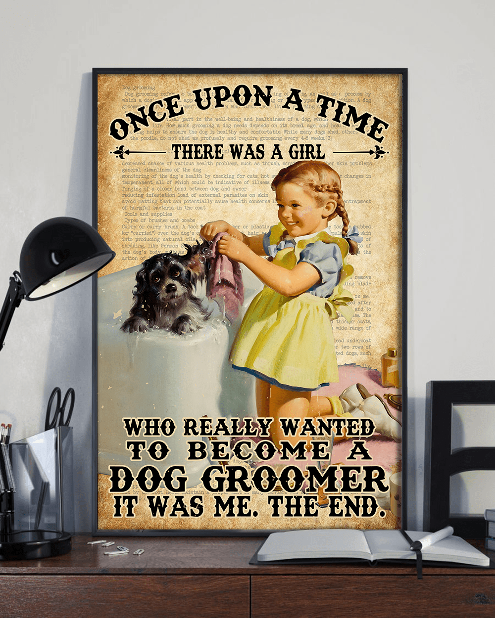 Once Upon A Time Girl Dog Groomer Poster.