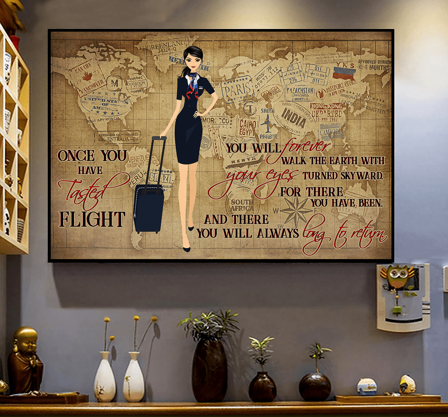 Once You Have Tasted Flight AAL Flight Attendant Poster.