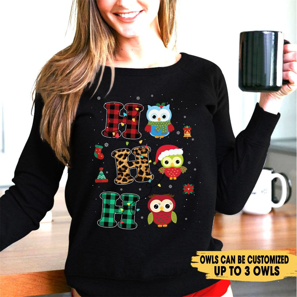 Owl Ho Ho Ho Christmas - Personalized Shirtwdwq eqw easdasd Owl Ho Ho Ho Christmas - Personalized Shirtewq wqe wqeaadk.