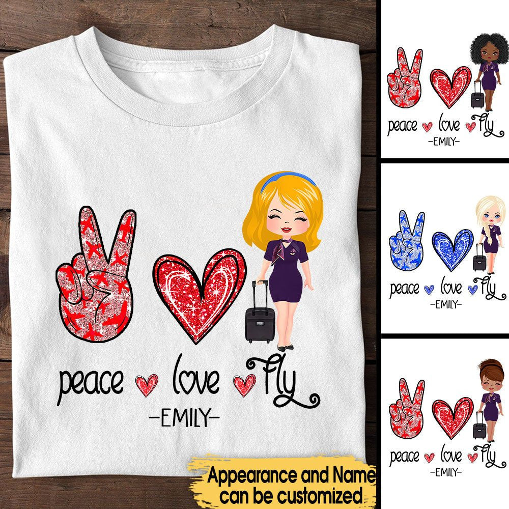 Peace Love Fly - Personalized Flight Attendant Shirtwdwq eqw easdasd Peace Love Fly - Personalized Flight Attendant Shirtewq wqe wqeaadk.
