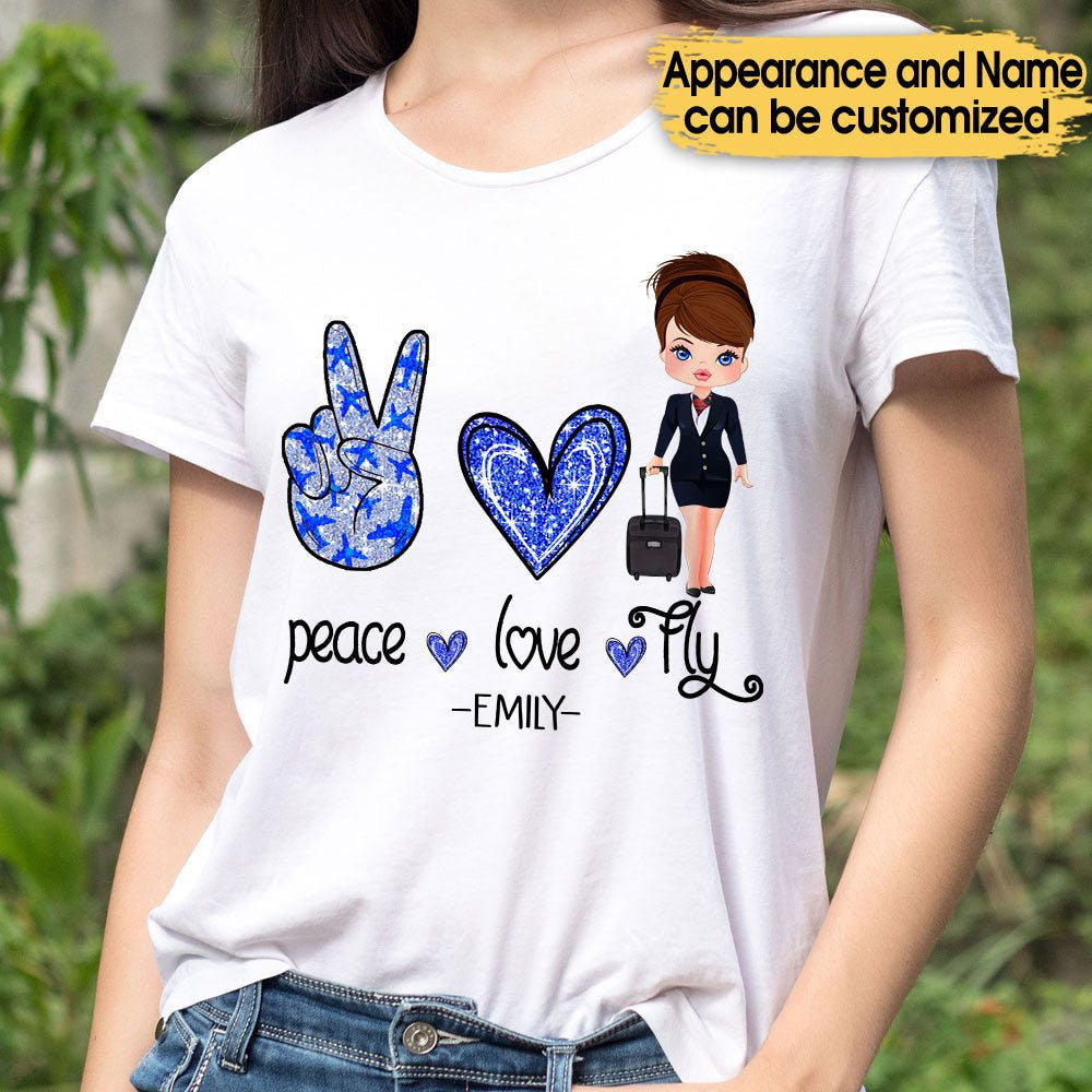 Peace Love Fly - Personalized Flight Attendant Shirtwdwq eqw easdasd Peace Love Fly - Personalized Flight Attendant Shirtewq wqe wqeaadk.