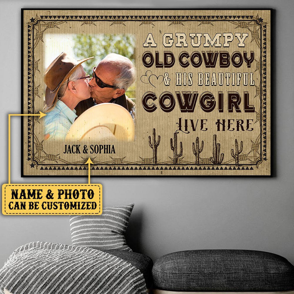 Personalized A Grumpy Old Cowboy And His Beautiful Cowgirl Live Here Poster & Canvaswdwq eqw easdasd Personalized A Grumpy Old Cowboy And His Beautiful Cowgirl Live Here Poster & Canvasewq wqe wqeaadk.