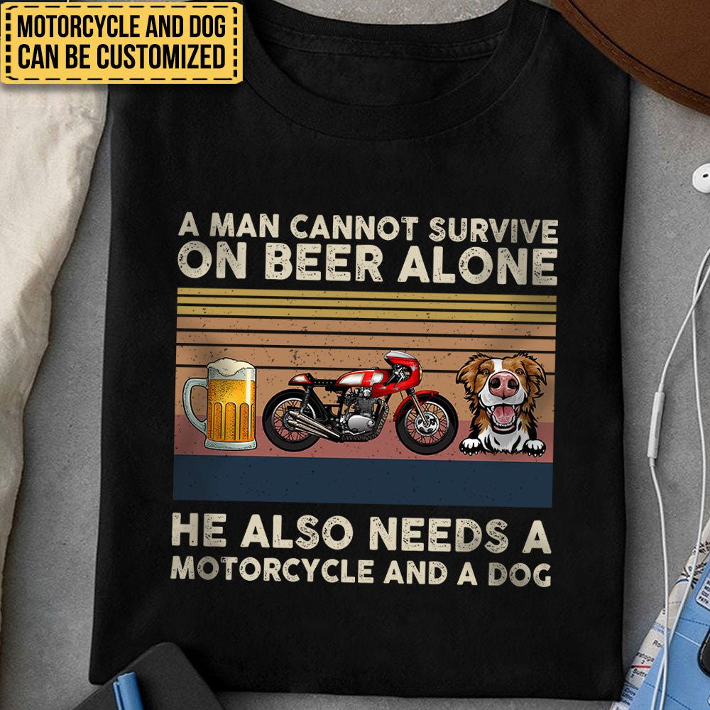 Personalized A Man Cannot Survive On Beer Alone He Also Needs A Motorcycle And A Dog Shirtwdwq eqw easdasd Personalized A Man Cannot Survive On Beer Alone He Also Needs A Motorcycle And A Dog Shirtewq wqe wqeaadk.