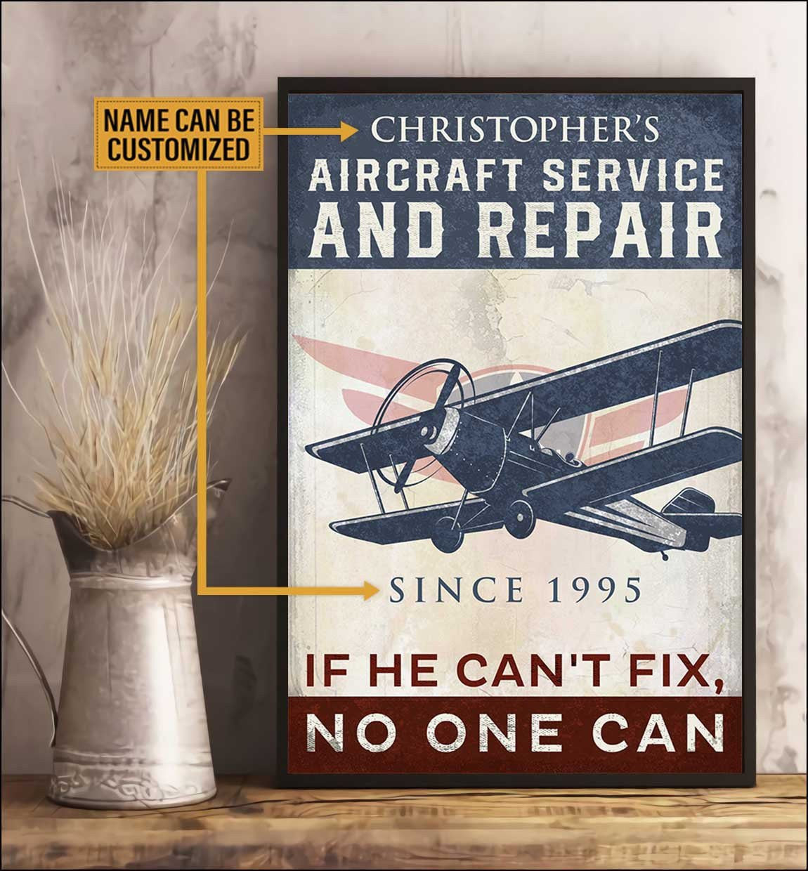 Personalized Aircraft Service and Repair Poster.