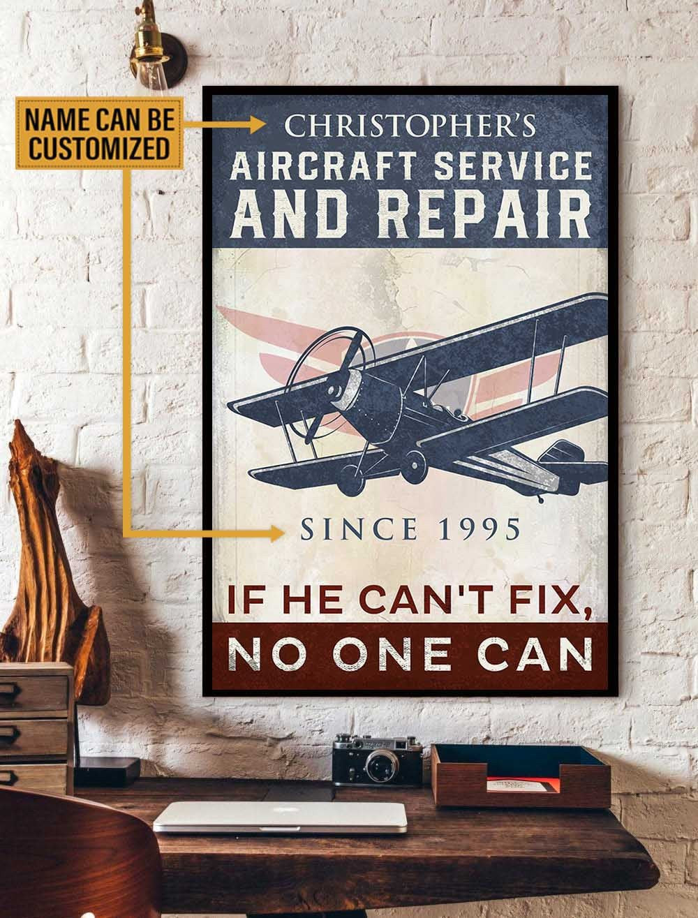 Personalized Aircraft Service and Repair Poster.