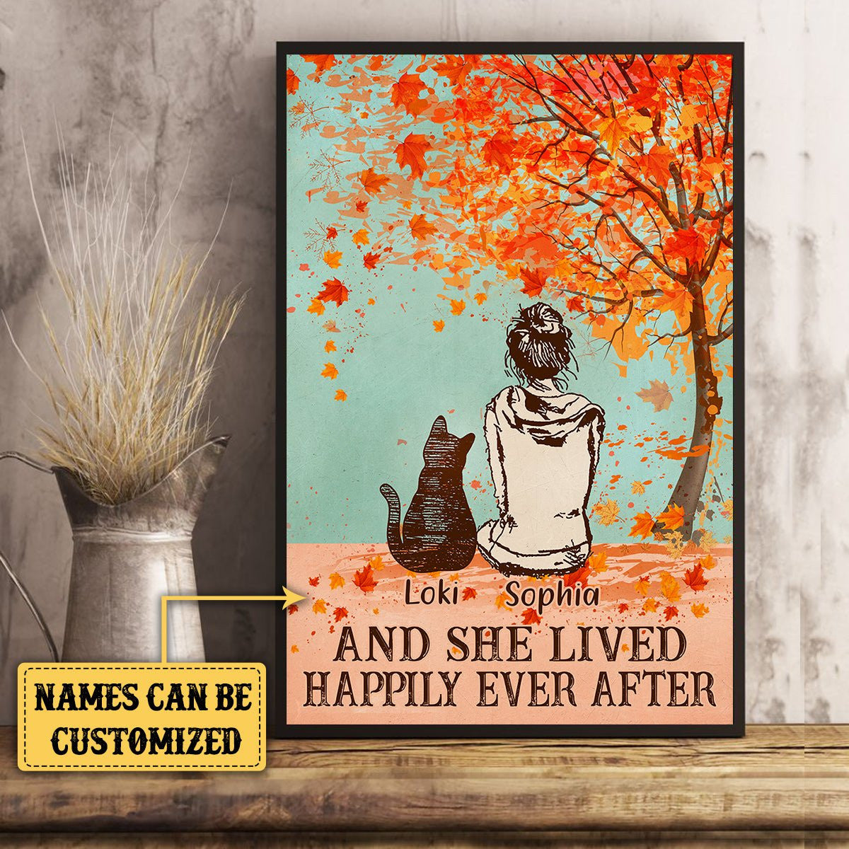 Personalized And She Lived Happily Ever After Cat Poster & Canvaswdwq eqw easdasd Personalized And She Lived Happily Ever After Cat Poster & Canvasewq wqe wqeaadk.
