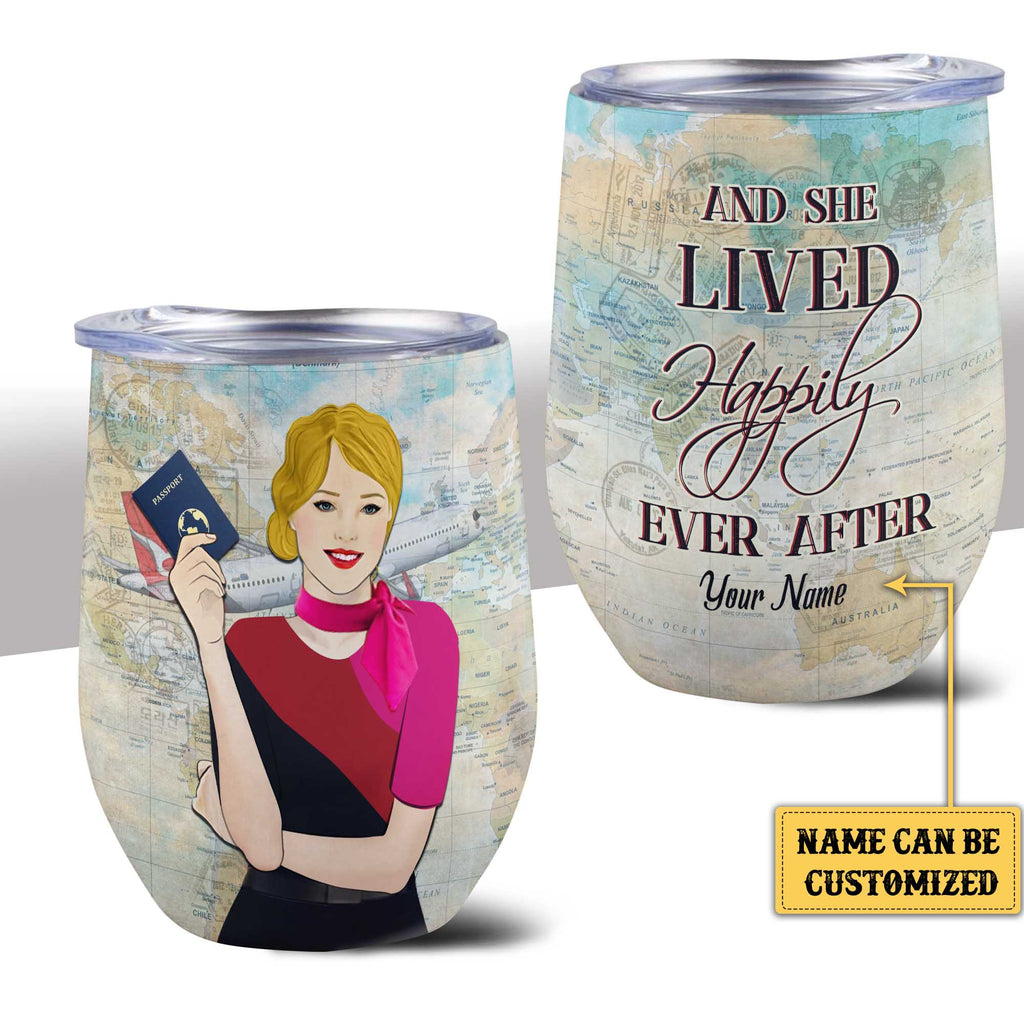 Personalized And She Lived Happily Ever After Flight Attendant Wine Tumblerwdwq eqw easdasd Personalized And She Lived Happily Ever After Flight Attendant Wine Tumblerewq wqe wqeaadk.