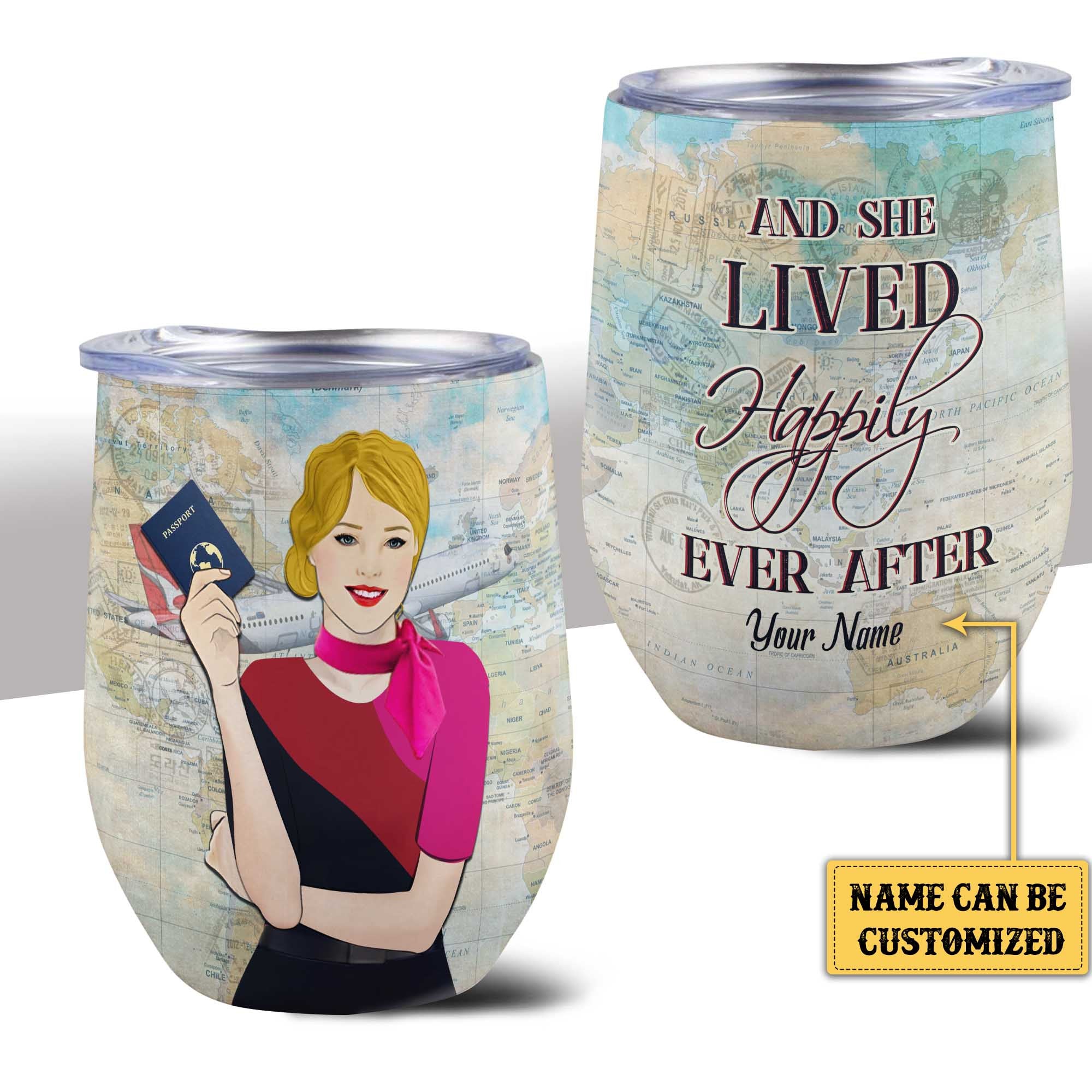 Personalized And She Lived Happily Ever After Flight Attendant Wine Tumblerwdwq eqw easdasd Personalized And She Lived Happily Ever After Flight Attendant Wine Tumblerewq wqe wqeaadk.