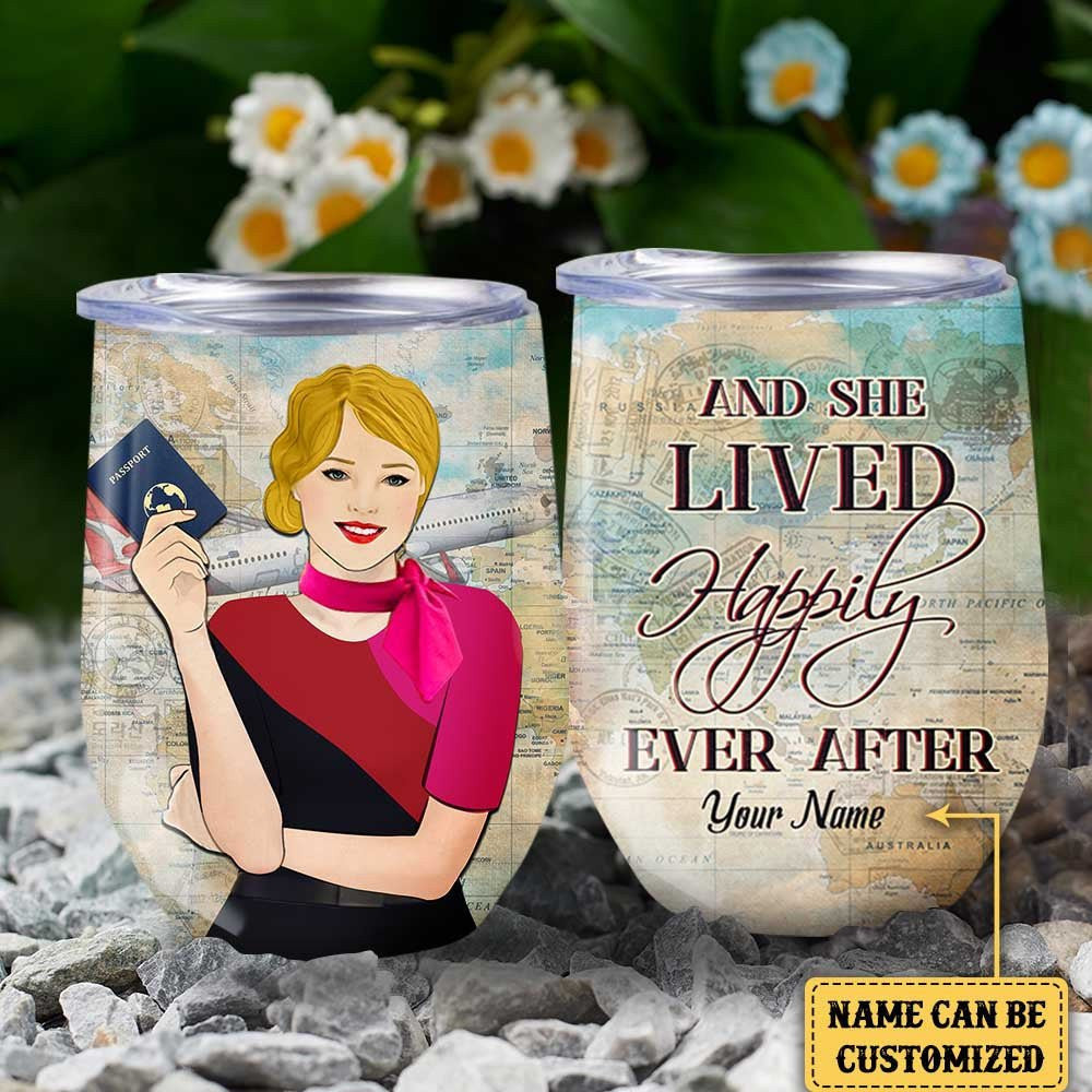 Personalized And She Lived Happily Ever After Flight Attendant Wine Tumblerwdwq eqw easdasd Personalized And She Lived Happily Ever After Flight Attendant Wine Tumblerewq wqe wqeaadk.