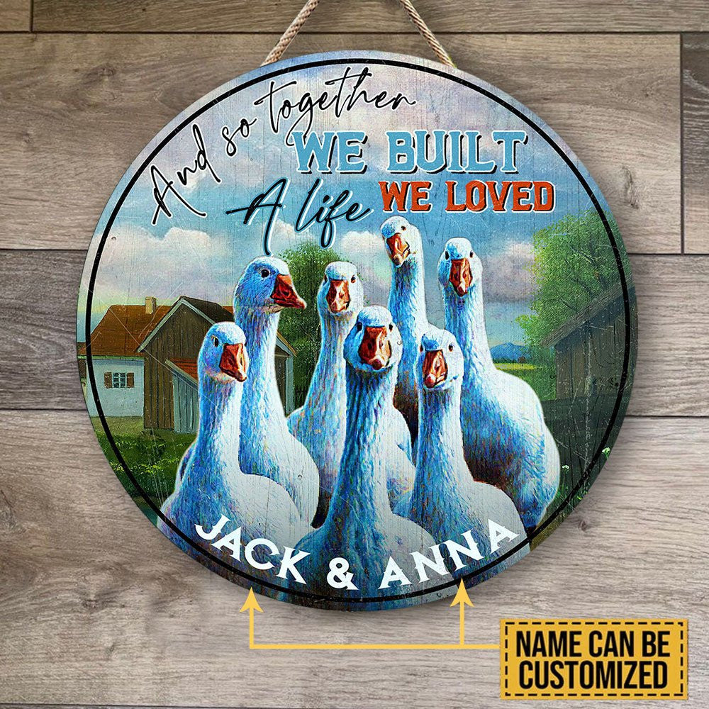 Personalized And So Together We Built A Life We Loved Duck Wood Round Signwdwq eqw easdasd Personalized And So Together We Built A Life We Loved Duck Wood Round Signewq wqe wqeaadk.
