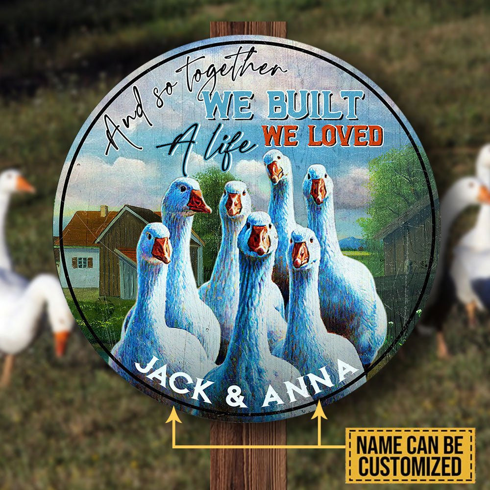 Personalized And So Together We Built A Life We Loved Duck Wood Round Signwdwq eqw easdasd Personalized And So Together We Built A Life We Loved Duck Wood Round Signewq wqe wqeaadk.