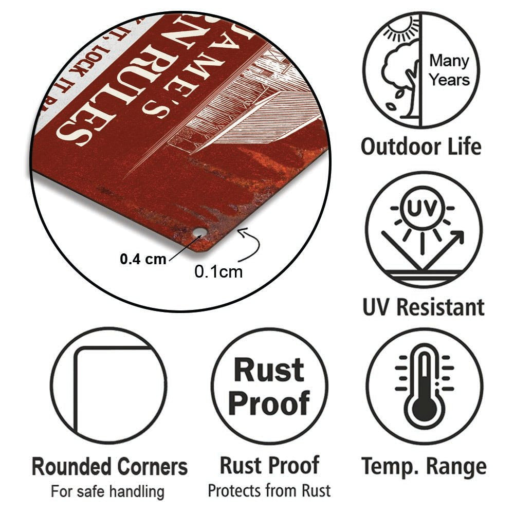 Personalized Barn Rules Classic Metal Sign.