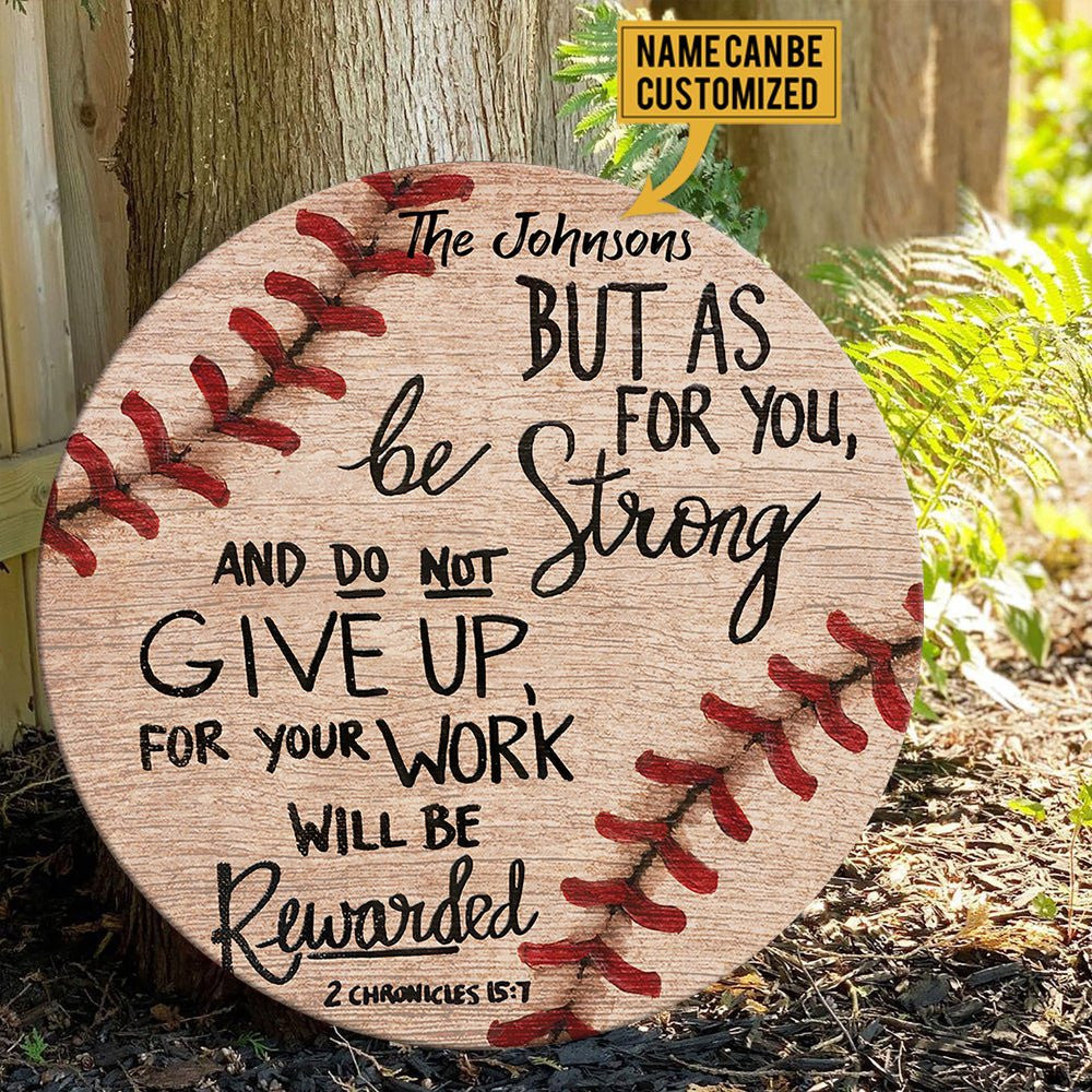 Personalized Baseball Wood Round Sign.