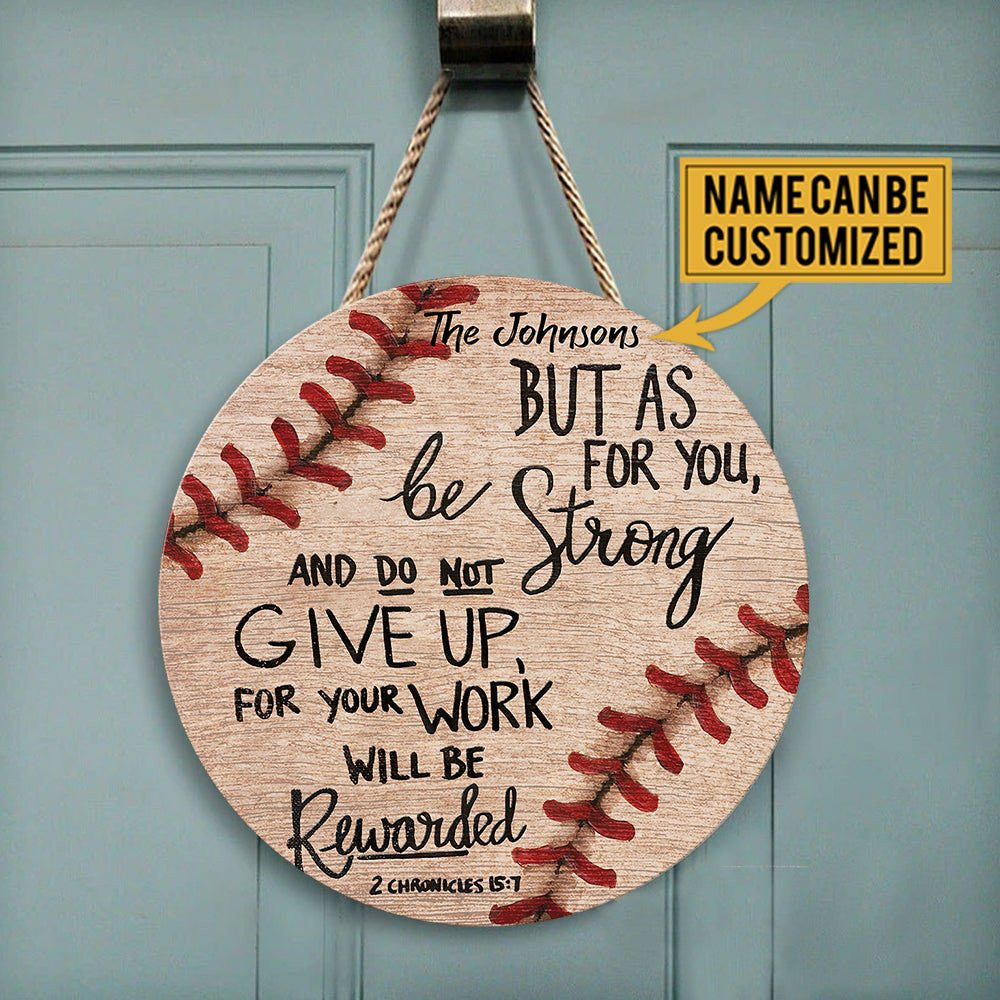 Personalized Baseball Wood Round Sign.