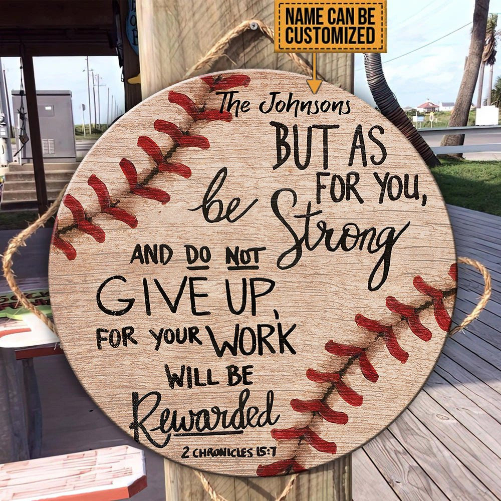 Personalized Baseball Wood Round Sign.
