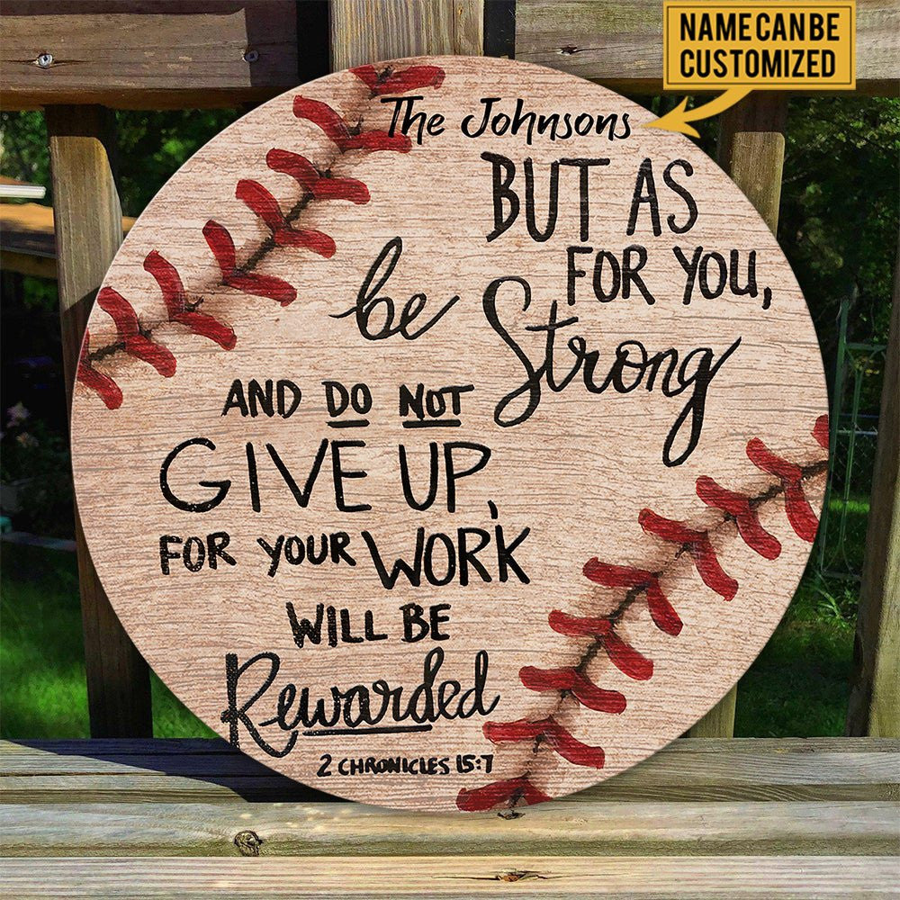 Personalized Baseball Wood Round Sign.