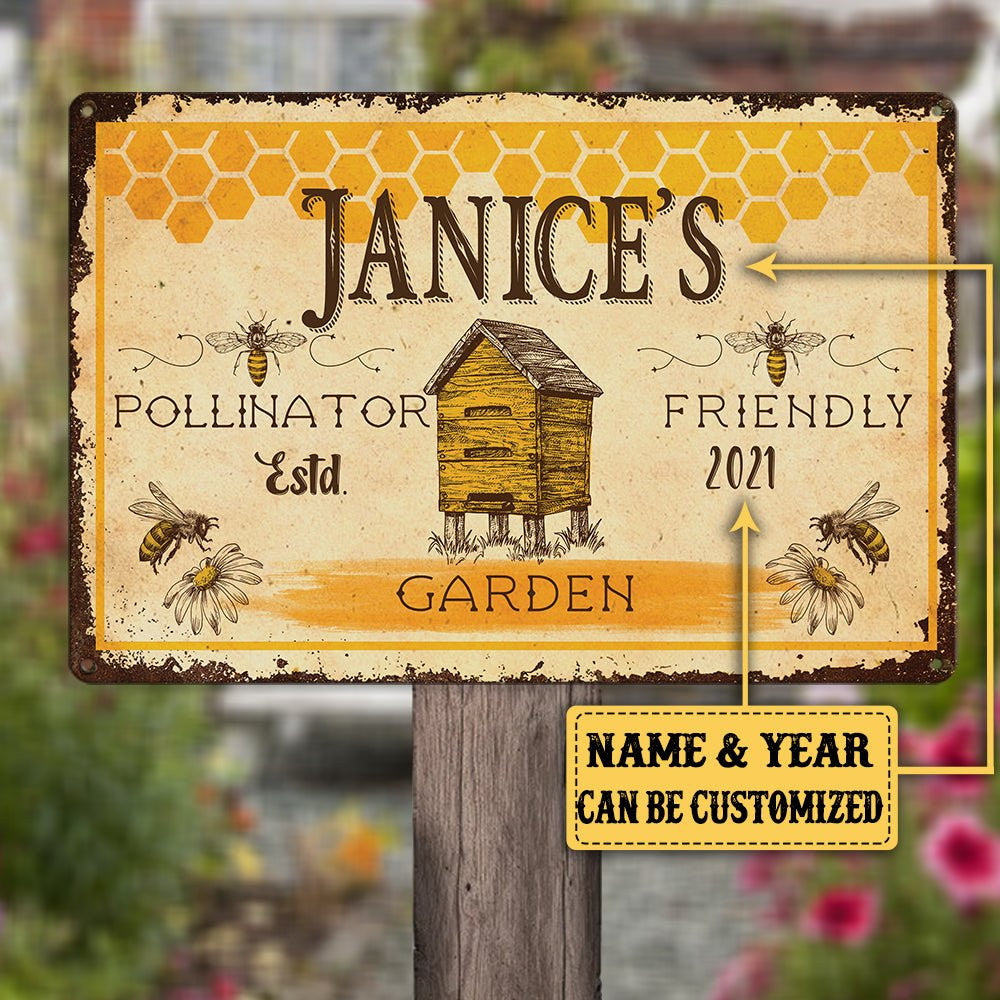 Personalized Bee Garden Classic Metal Signwdwq eqw easdasd Personalized Bee Garden Classic Metal Signewq wqe wqeaadk.