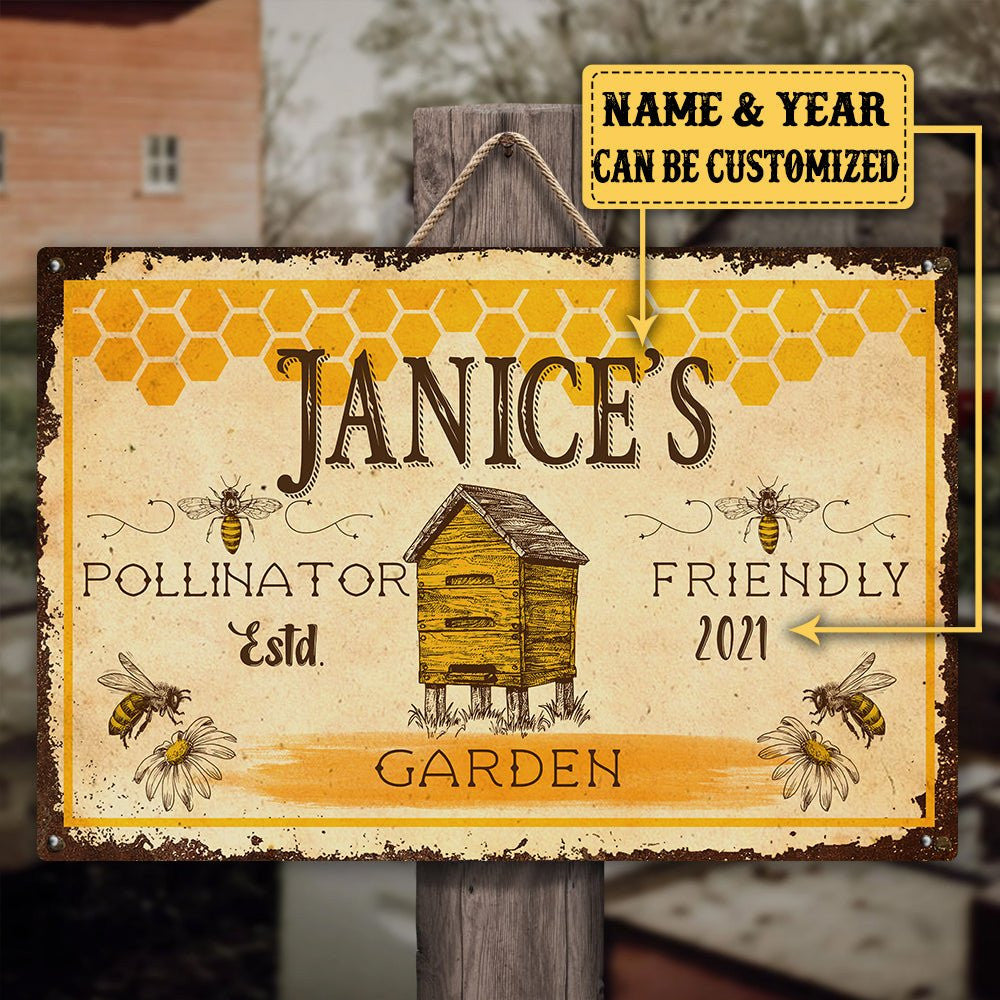 Personalized Bee Garden Classic Metal Signwdwq eqw easdasd Personalized Bee Garden Classic Metal Signewq wqe wqeaadk.