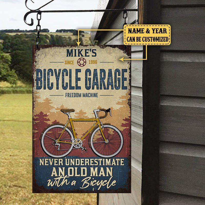 Personalized Bicycle Garage Never Underestimate An Old Man With A Bicycle Metal Signwdwq eqw easdasd Personalized Bicycle Garage Never Underestimate An Old Man With A Bicycle Metal Signewq wqe wqeaadk.