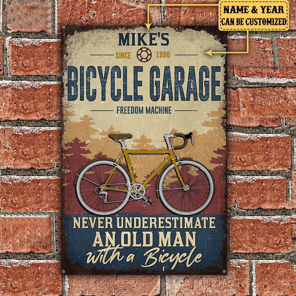 Personalized Bicycle Garage Never Underestimate An Old Man With A Bicycle Metal Signwdwq eqw easdasd Personalized Bicycle Garage Never Underestimate An Old Man With A Bicycle Metal Signewq wqe wqeaadk.