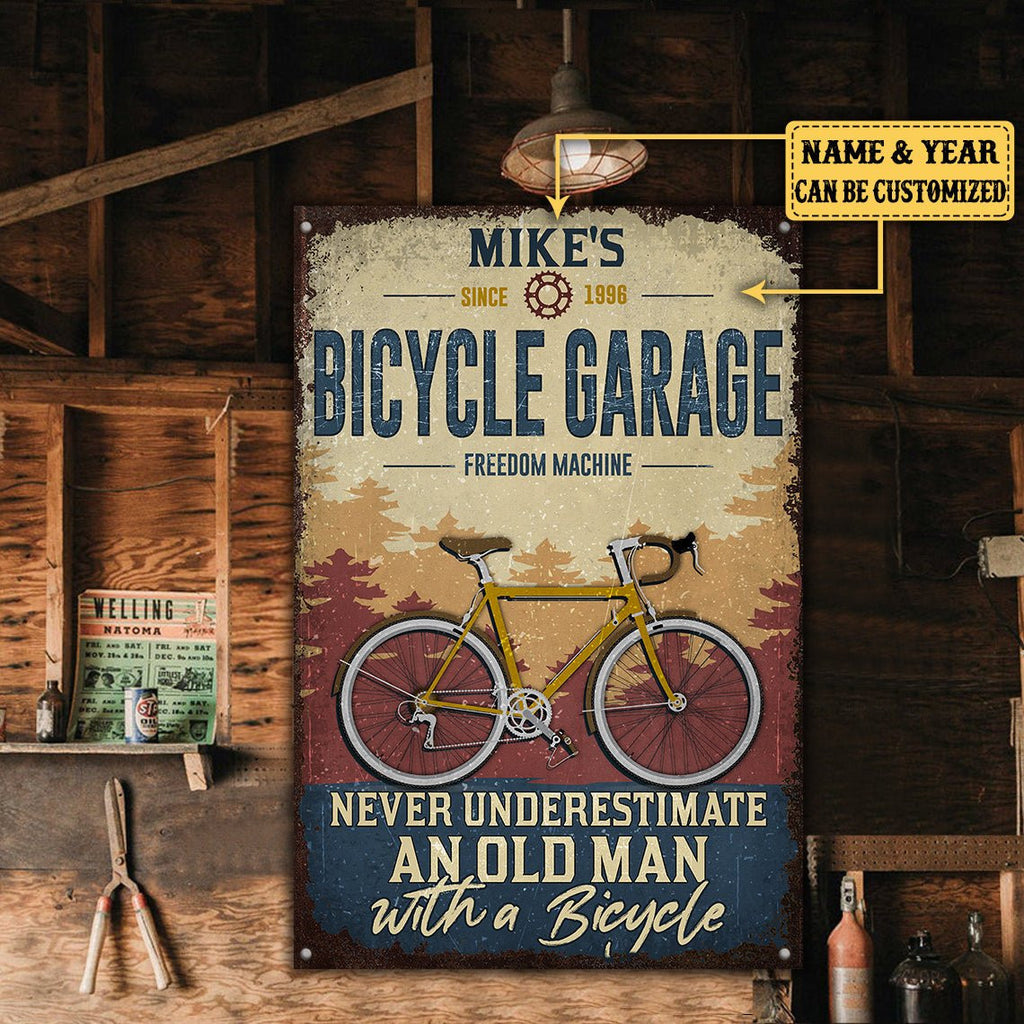 Personalized Bicycle Garage Never Underestimate An Old Man With A Bicycle Metal Signwdwq eqw easdasd Personalized Bicycle Garage Never Underestimate An Old Man With A Bicycle Metal Signewq wqe wqeaadk.