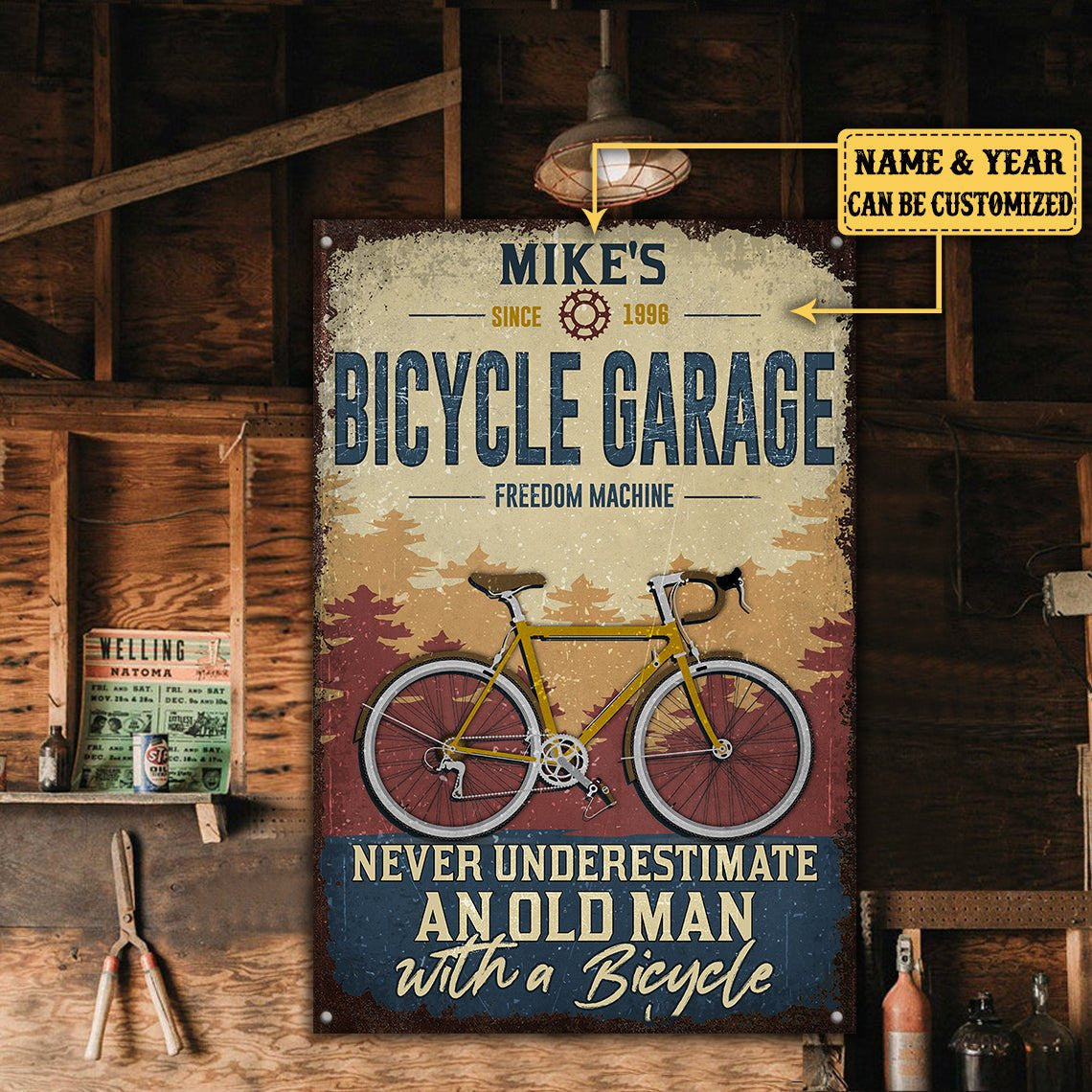 Personalized Bicycle Garage Never Underestimate An Old Man With A Bicycle Metal Signwdwq eqw easdasd Personalized Bicycle Garage Never Underestimate An Old Man With A Bicycle Metal Signewq wqe wqeaadk.