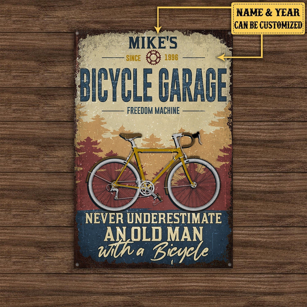 Personalized Bicycle Garage Never Underestimate An Old Man With A Bicycle Metal Signwdwq eqw easdasd Personalized Bicycle Garage Never Underestimate An Old Man With A Bicycle Metal Signewq wqe wqeaadk.