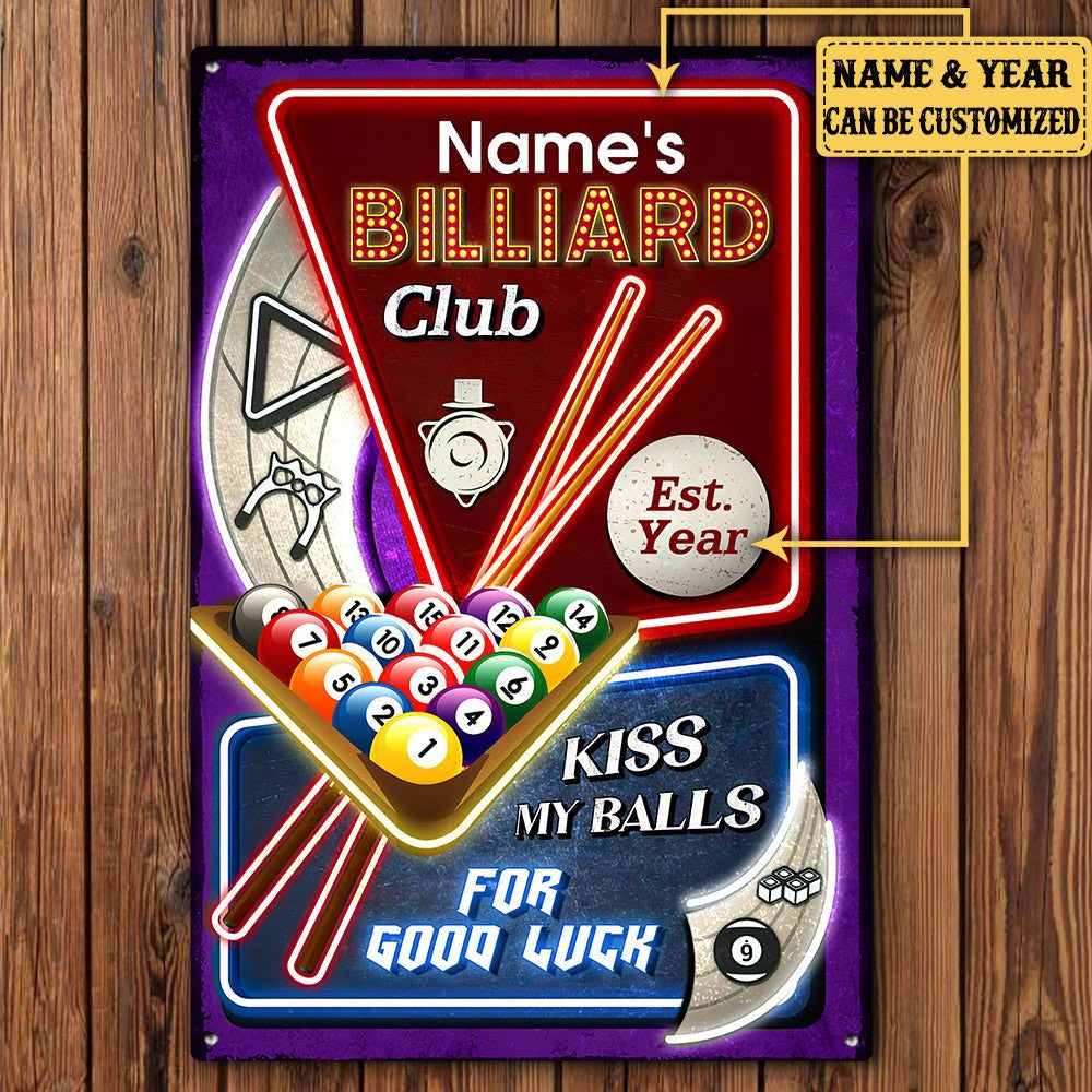 Personalized Billiard Club Kiss My Balls For Good Luck  Metal Signwdwq eqw easdasd Personalized Billiard Club Kiss My Balls For Good Luck  Metal Signewq wqe wqeaadk.