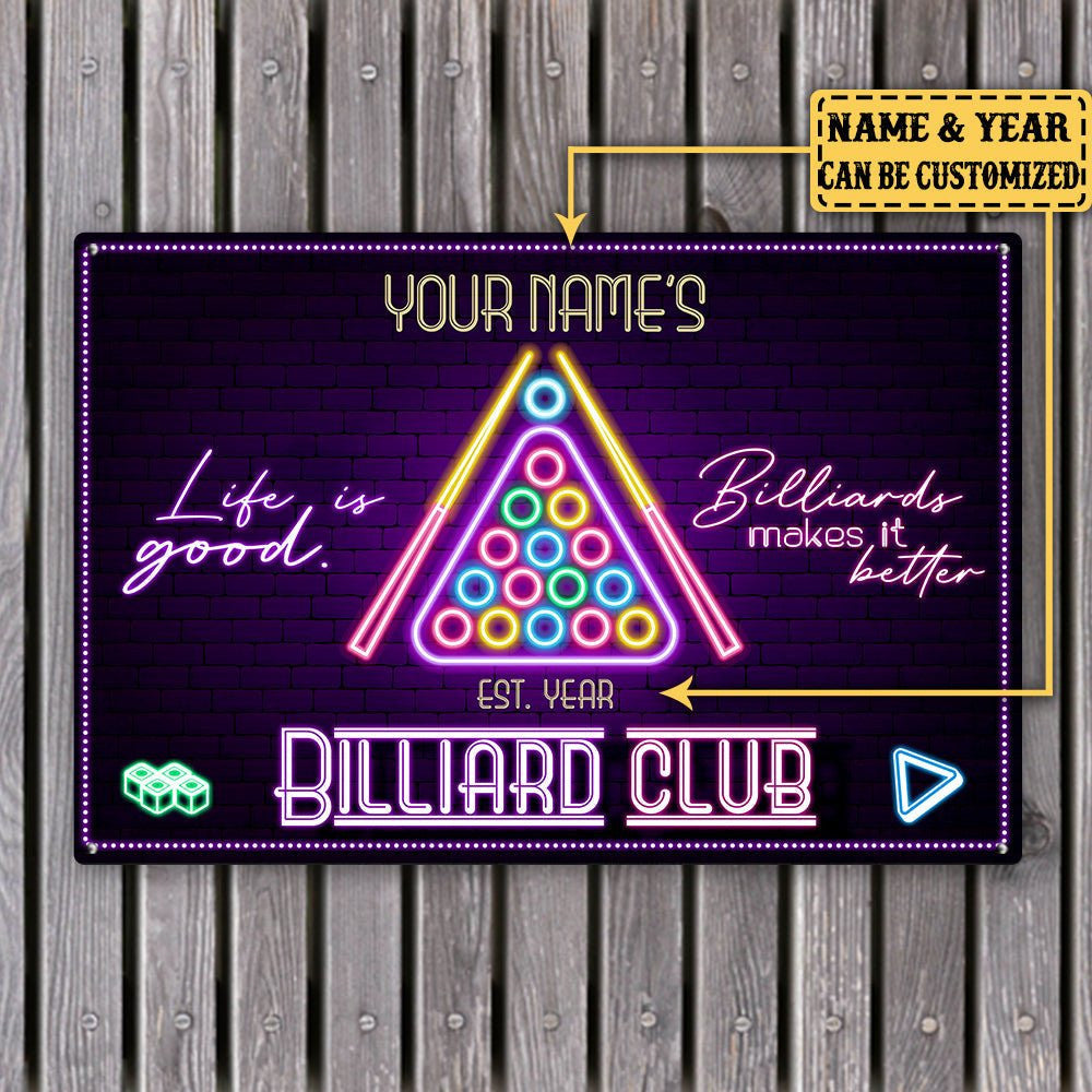 Personalized Billiard Club Life Is Good Billiard Makes It Better Metal Signwdwq eqw easdasd Personalized Billiard Club Life Is Good Billiard Makes It Better Metal Signewq wqe wqeaadk.