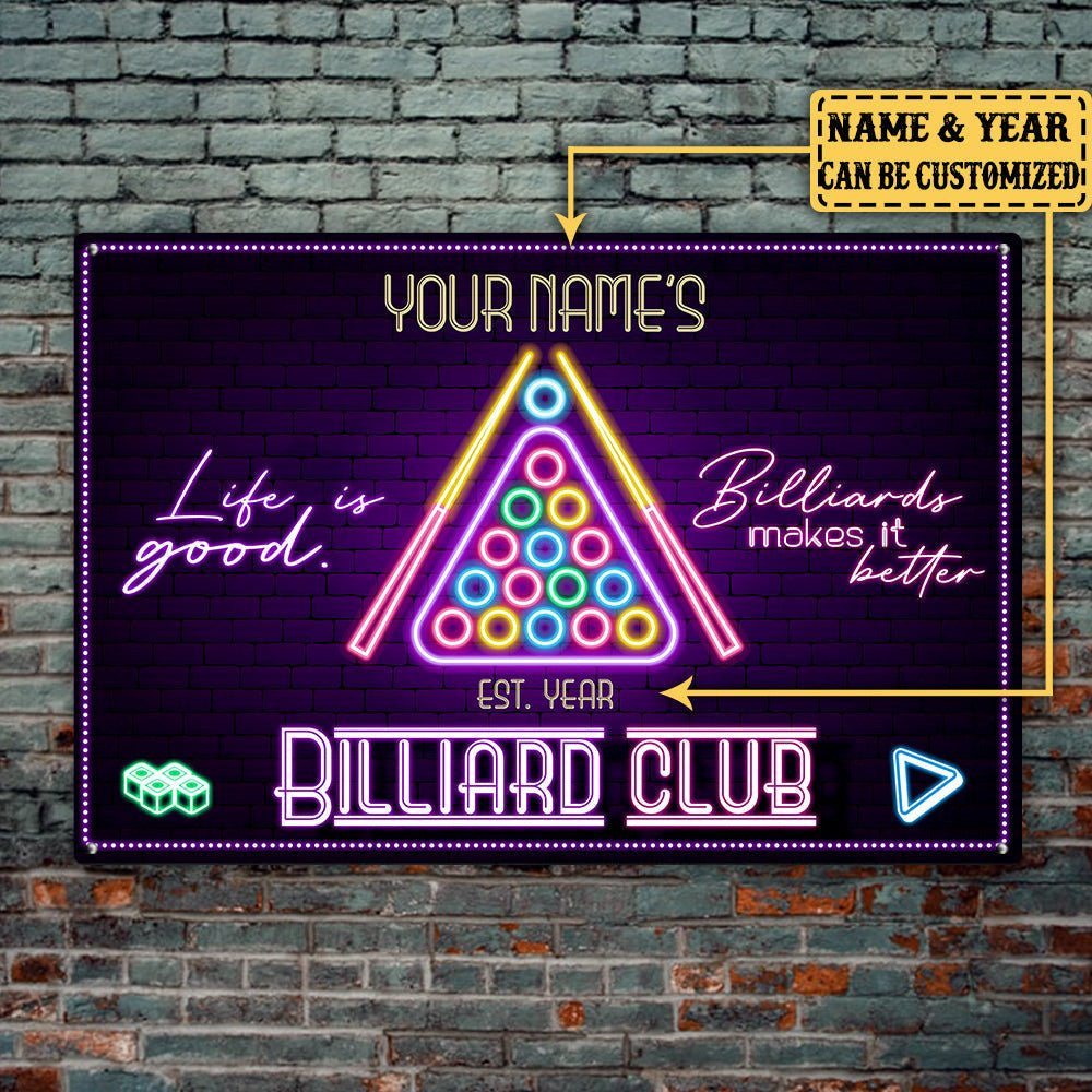 Personalized Billiard Club Life Is Good Billiard Makes It Better Metal Signwdwq eqw easdasd Personalized Billiard Club Life Is Good Billiard Makes It Better Metal Signewq wqe wqeaadk.