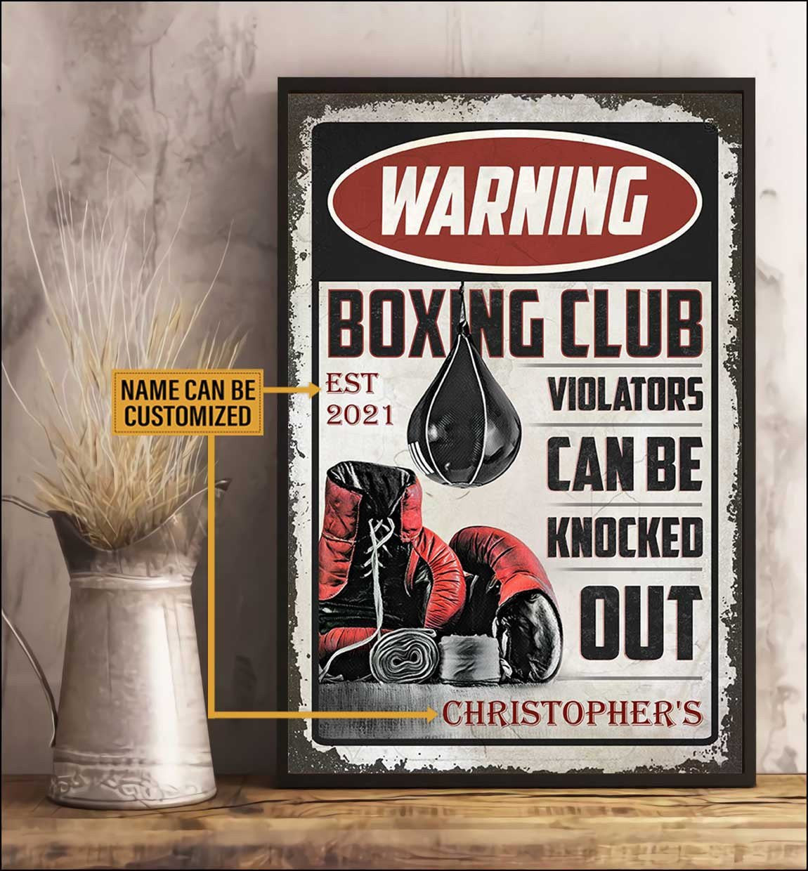Personalized Boxing Club Violators Can Be Knocked Out Poster.