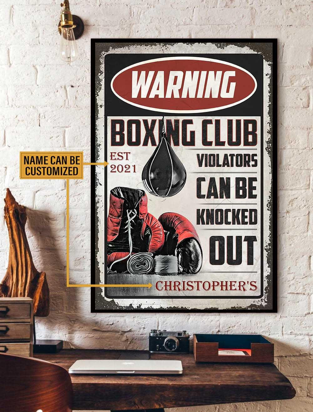 Personalized Boxing Club Violators Can Be Knocked Out Poster.