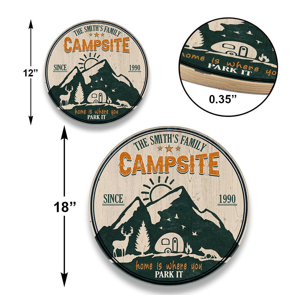 Personalized Campsite Home Is Where You Park It Wood Circle Signwdwq eqw easdasd Personalized Campsite Home Is Where You Park It Wood Circle Signewq wqe wqeaadk.