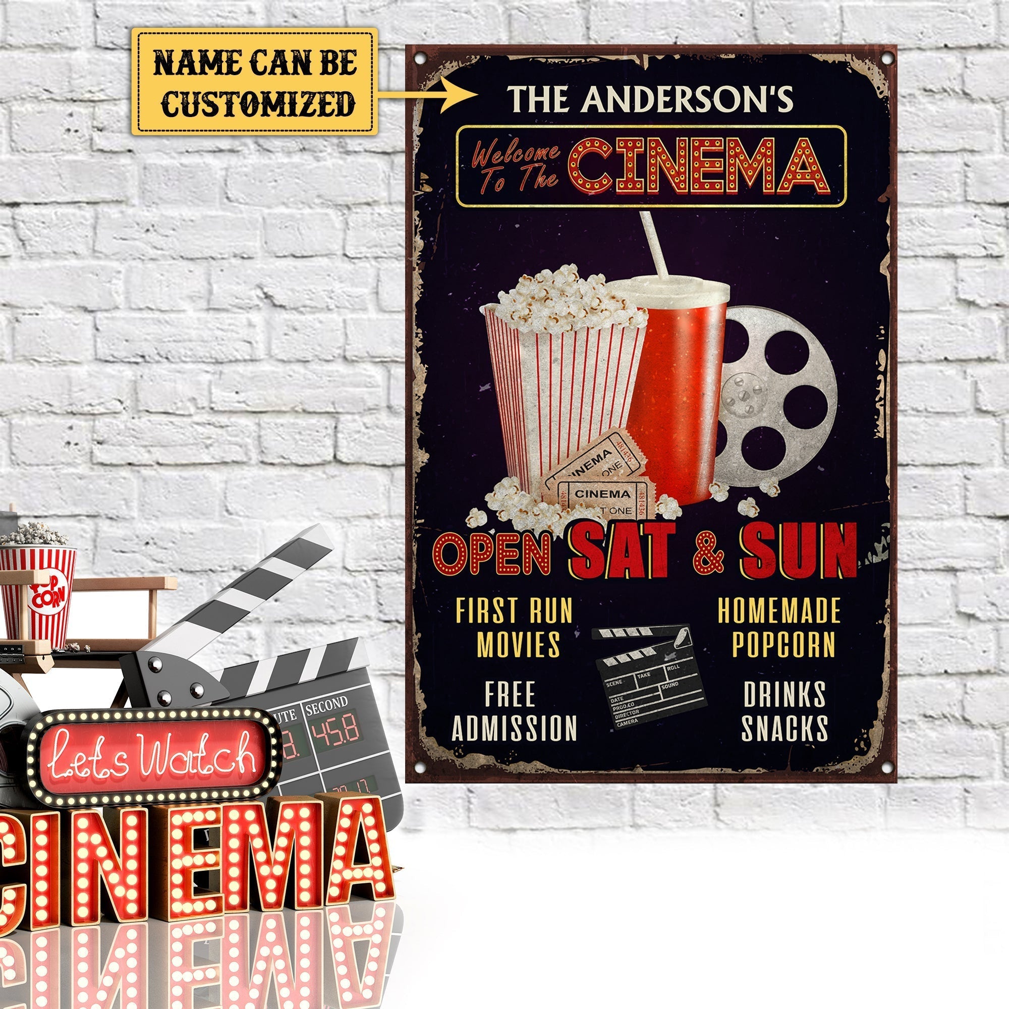 Personalized Cinema Metal Signwdwq eqw easdasd Personalized Cinema Metal Signewq wqe wqeaadk.