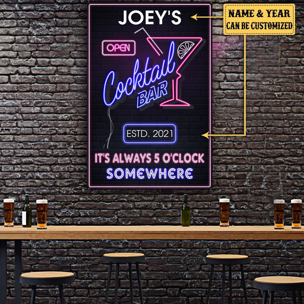 Personalized Cocktail Bar It's Always O'clock Somewhere Metal Signwdwq eqw easdasd Personalized Cocktail Bar It's Always O'clock Somewhere Metal Signewq wqe wqeaadk.