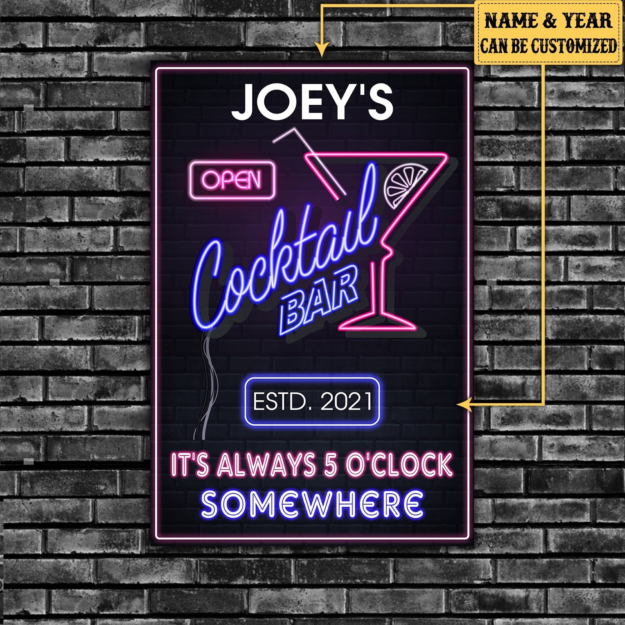 Personalized Cocktail Bar It's Always O'clock Somewhere Metal Signwdwq eqw easdasd Personalized Cocktail Bar It's Always O'clock Somewhere Metal Signewq wqe wqeaadk.